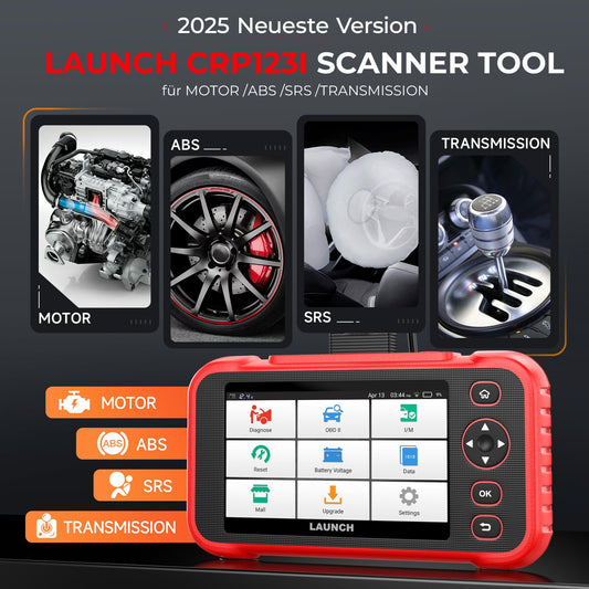 Launch CRP123I V2.0 OBD2 car diagnostic tool, 4 system auto scanner, with oil/EPB/DPF/SAS/BAS/BMS/throttle reset, auto VIN, battery test, lifelong update scan tool.