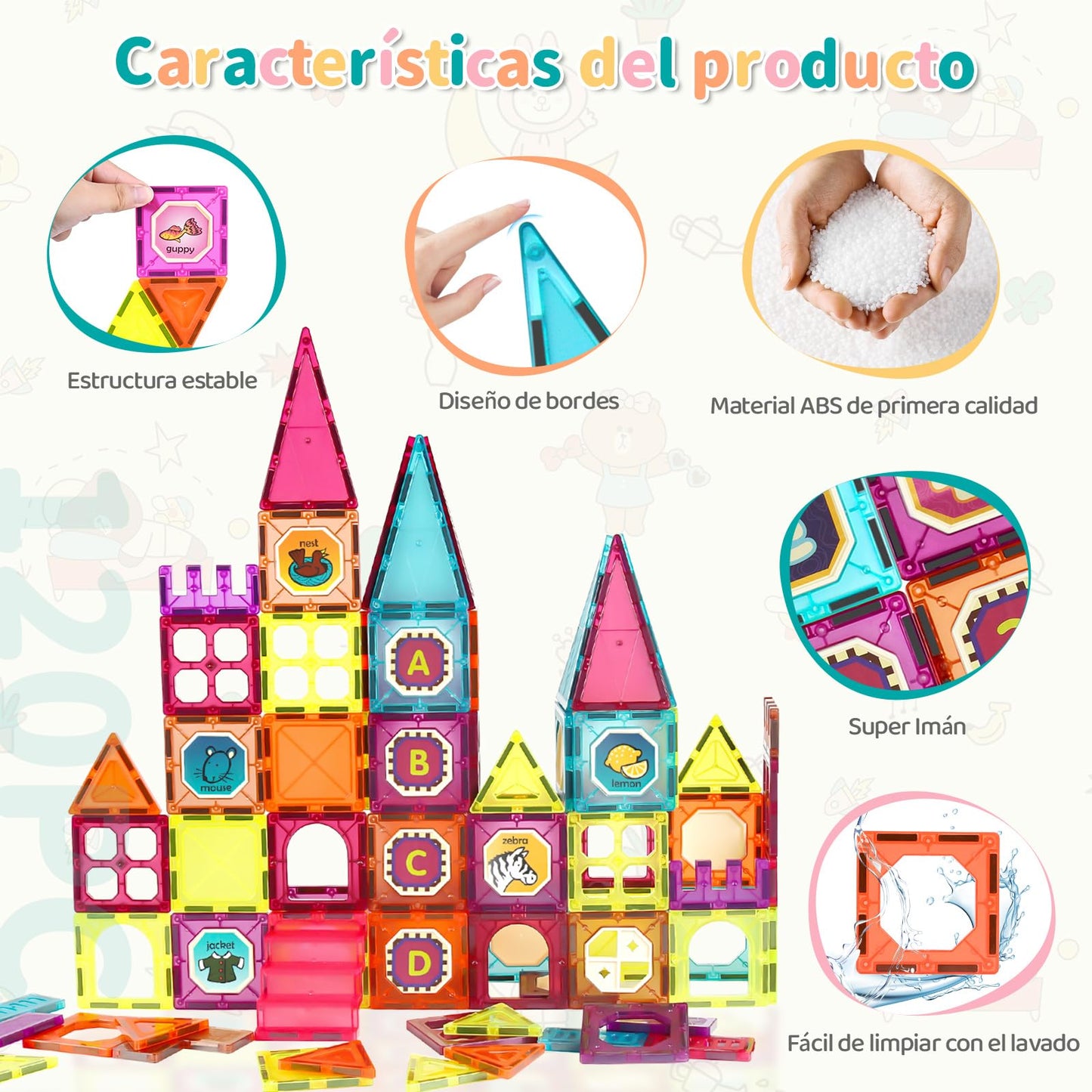 Gavgroom 120-piece Magnetic Building Blocks, Magnetic Toy Magnets Kids Magnetic Blocks STEM Learning Toy Kids Magnet Toy Gift for Boys Girls Building Blocks Children's Toy