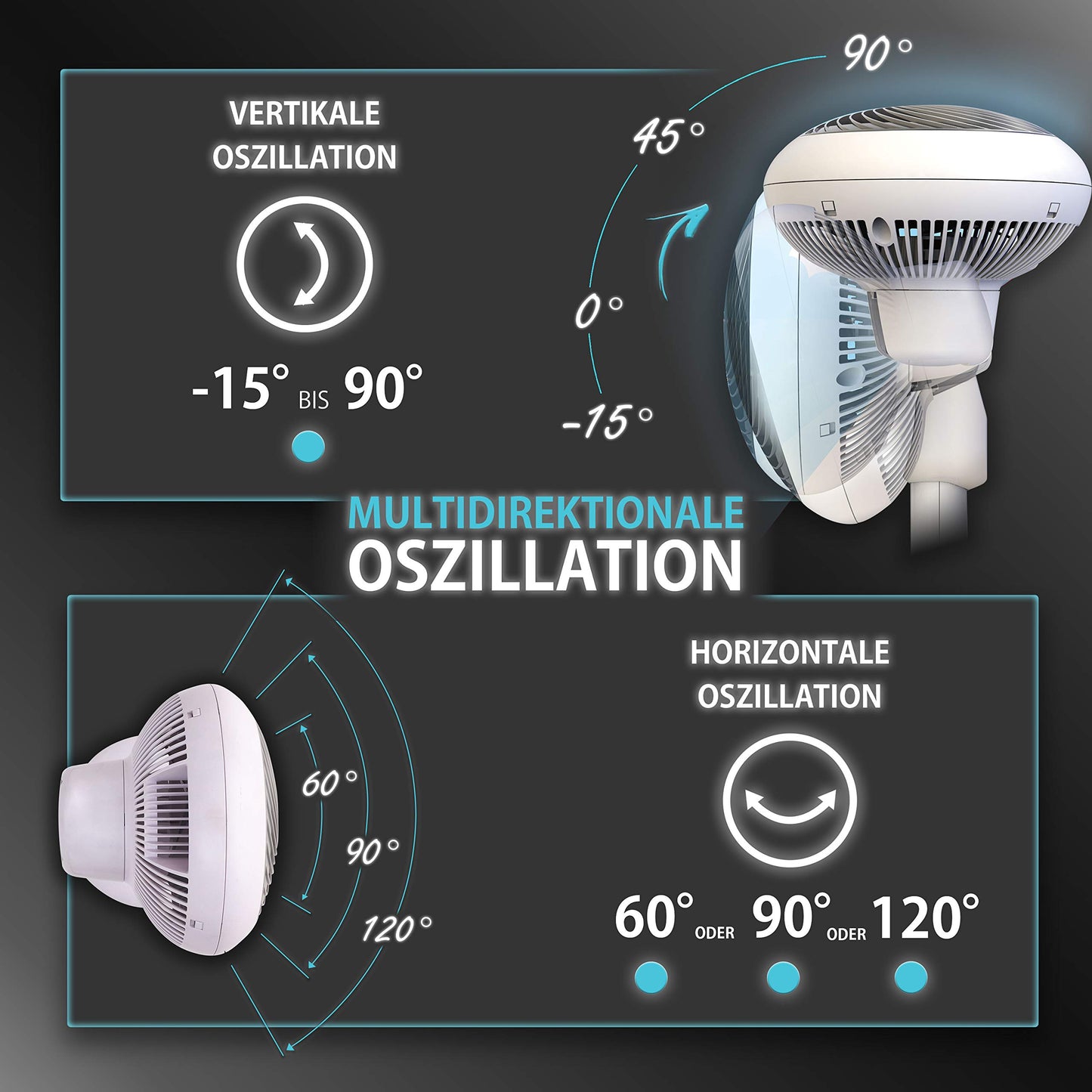 Iris Ohyama Woozoo, 37m², White, 10 speeds, Remote control, Oscillating, quiet, Table Fan, Desk fan, Floor fan, portable, DC motor, STF-DC15T