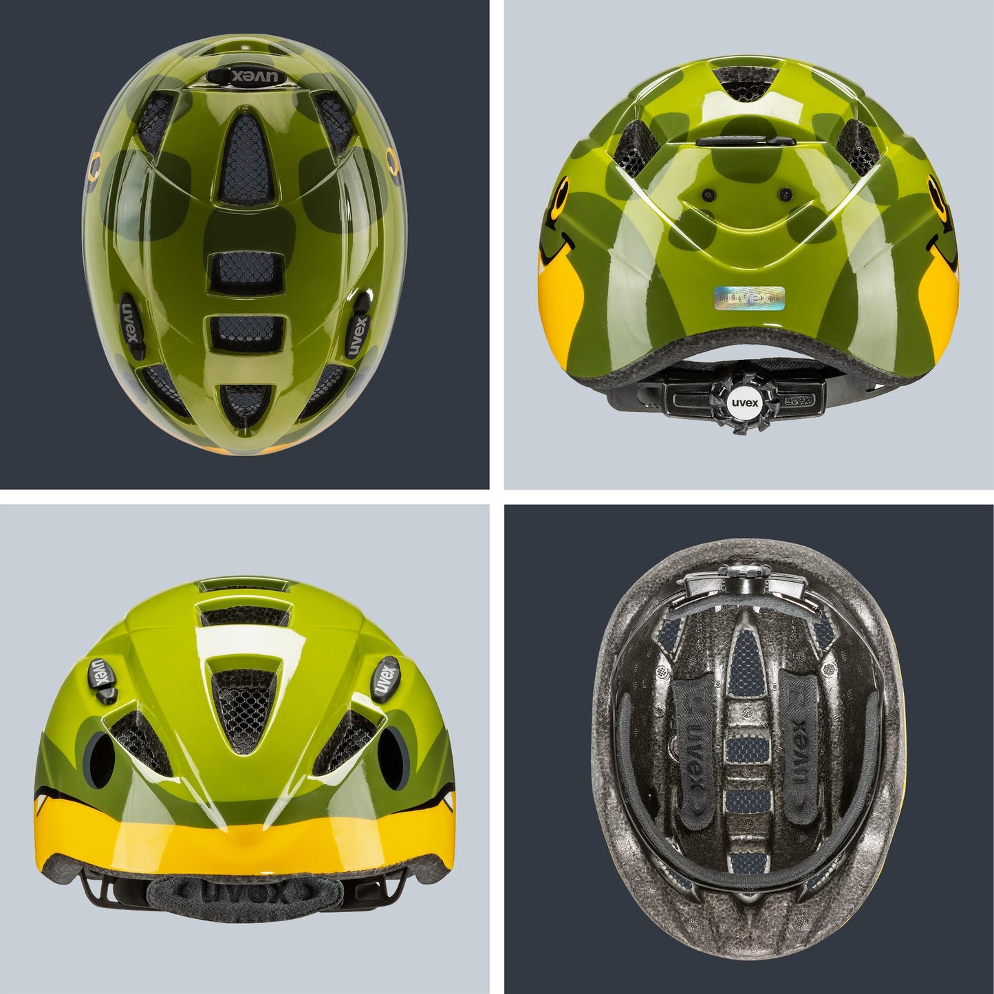 uvex Kid 2 - Lightweight bike helmet for kids - adjustable size - expandable with LED light - Dino design - 46-52 cm