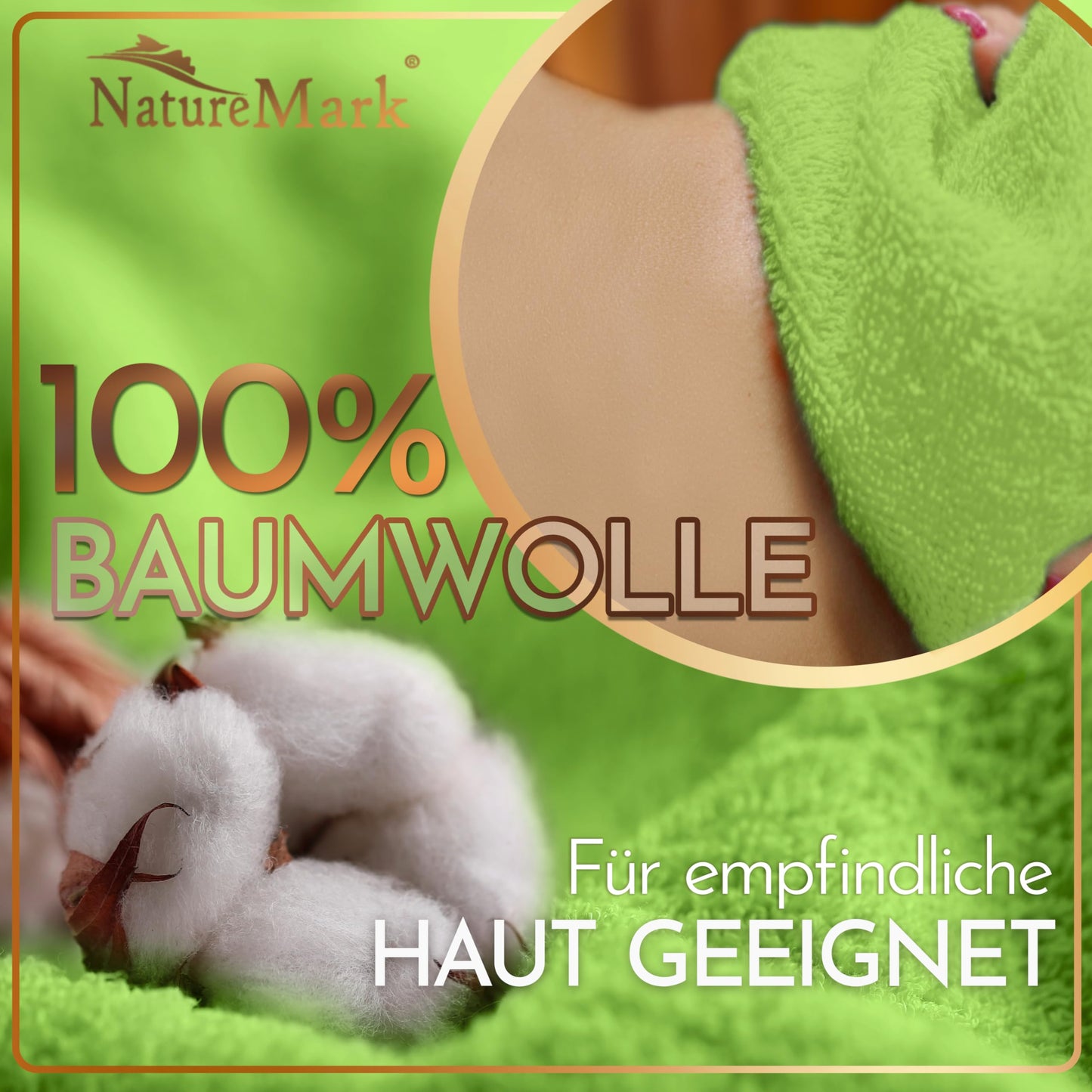NatureMark Sauna Towel/Bath Towel - Premium Quality 80x200cm - Sauna towel 100% cotton - Color: Apple Green