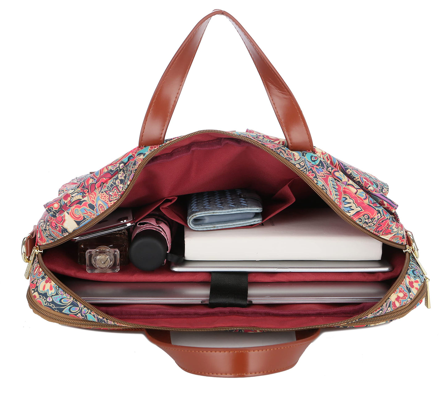 Baosha Women Laptop Bag 17 Inch Briefcase Ladies Shoulder Bags Work Bag Business Bag Multicompartment BC-07 (Multicolor Print HS)