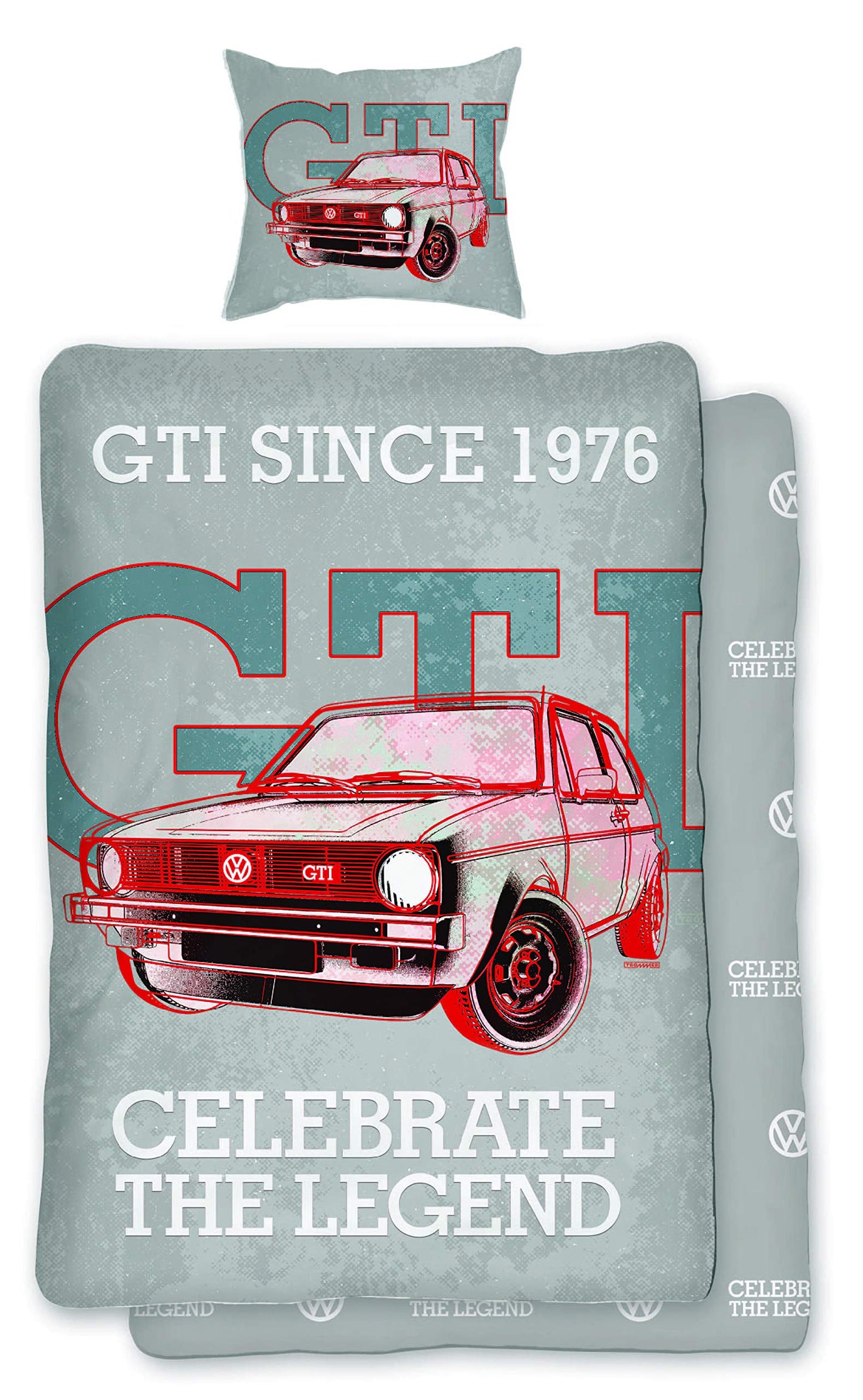 SkyBrands Volkswagen Golf 1 GTI bedding set Retro 135 x 200 with pillow 80 x 80 cm Celebrate The Legend