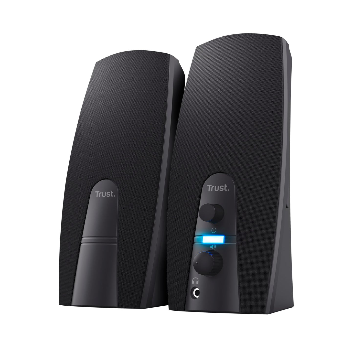 Trust Almo 2.0 PC Speaker Set 10W, 3.5mm AUX jack, Compact size, Volume control, USB-powered Stereo Computer Speakers for PC, Laptop - Black