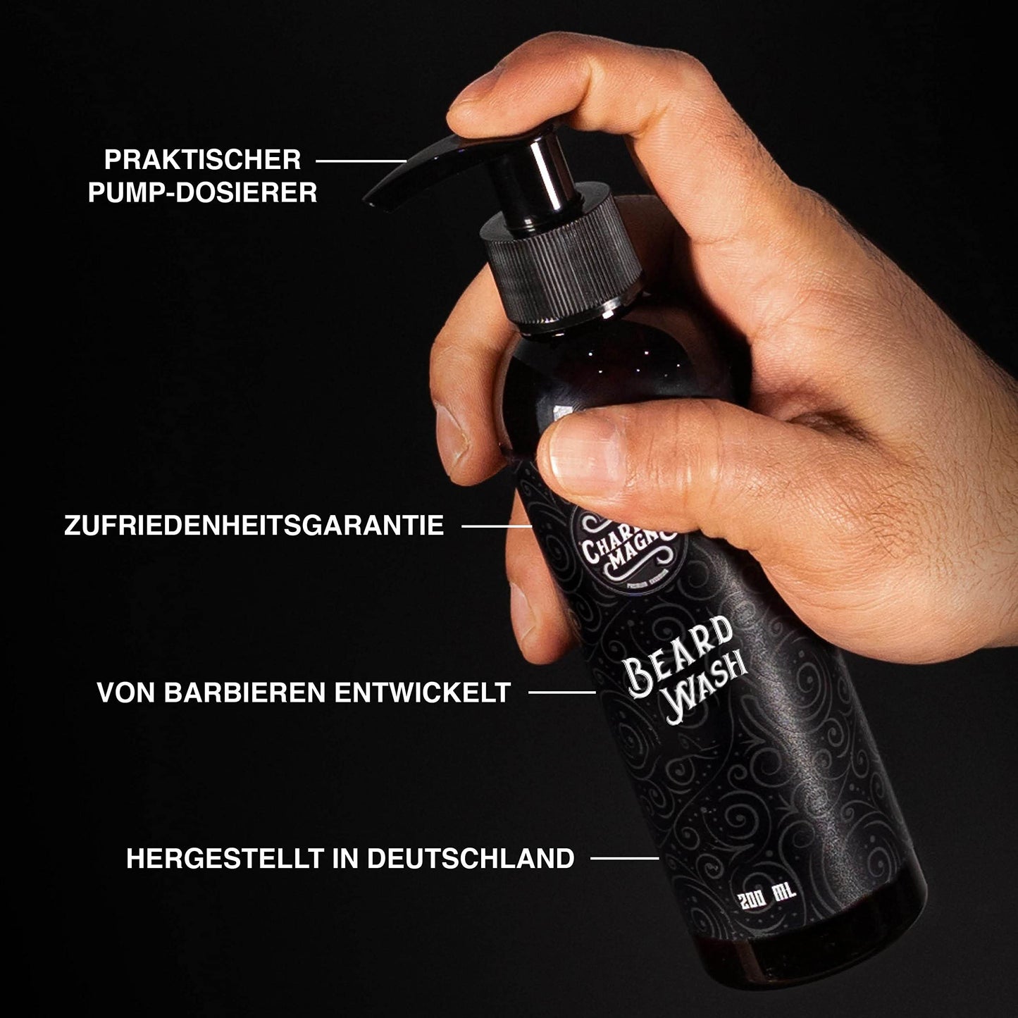 Charlemagne Beard Care Set - Includes beard oil, beard shampoo, beard balm & beard wax - Barber grooming gift for men - Beard care set for men - Beard Growth Kit