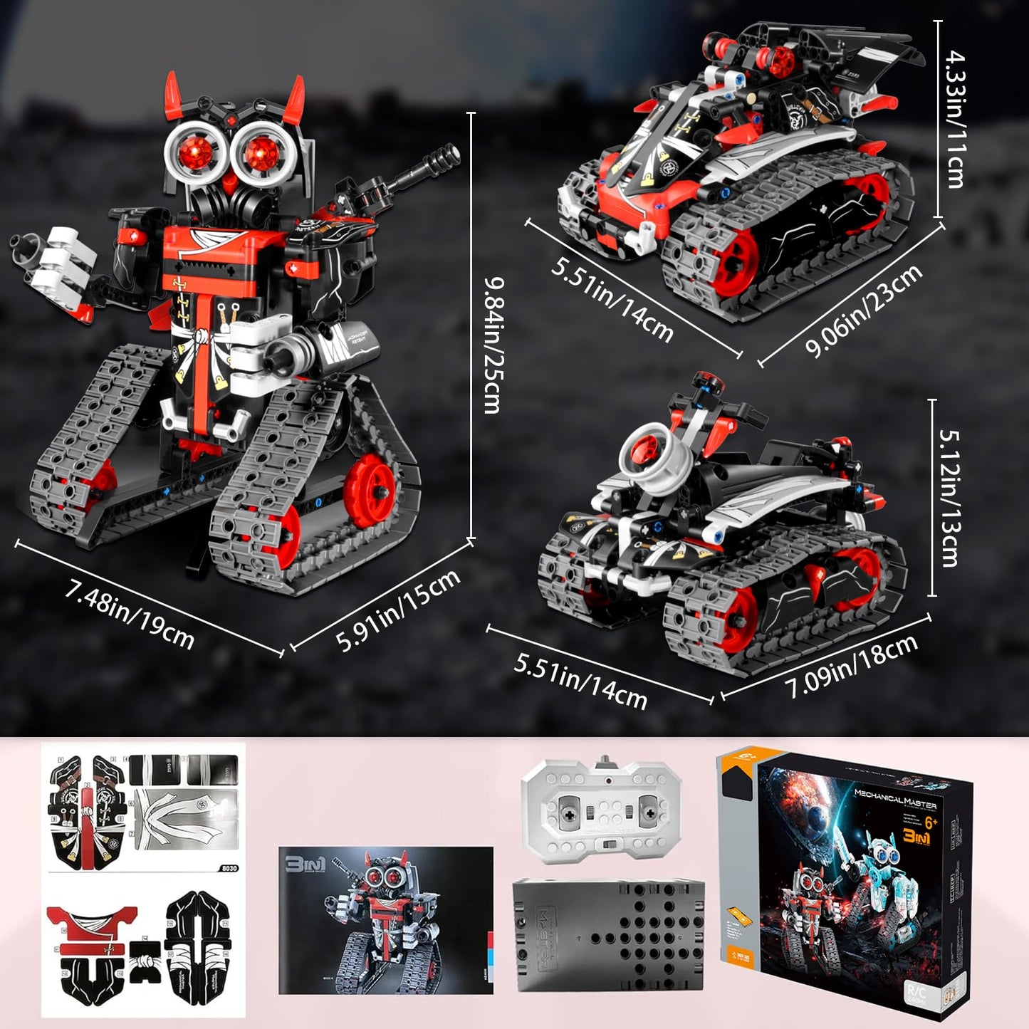 JOYTREKY Technology for 5-12+ years old boys, 3 in 1 robot kids toy for 5-12+ years old boys and girls app remote control educational technology car robot.