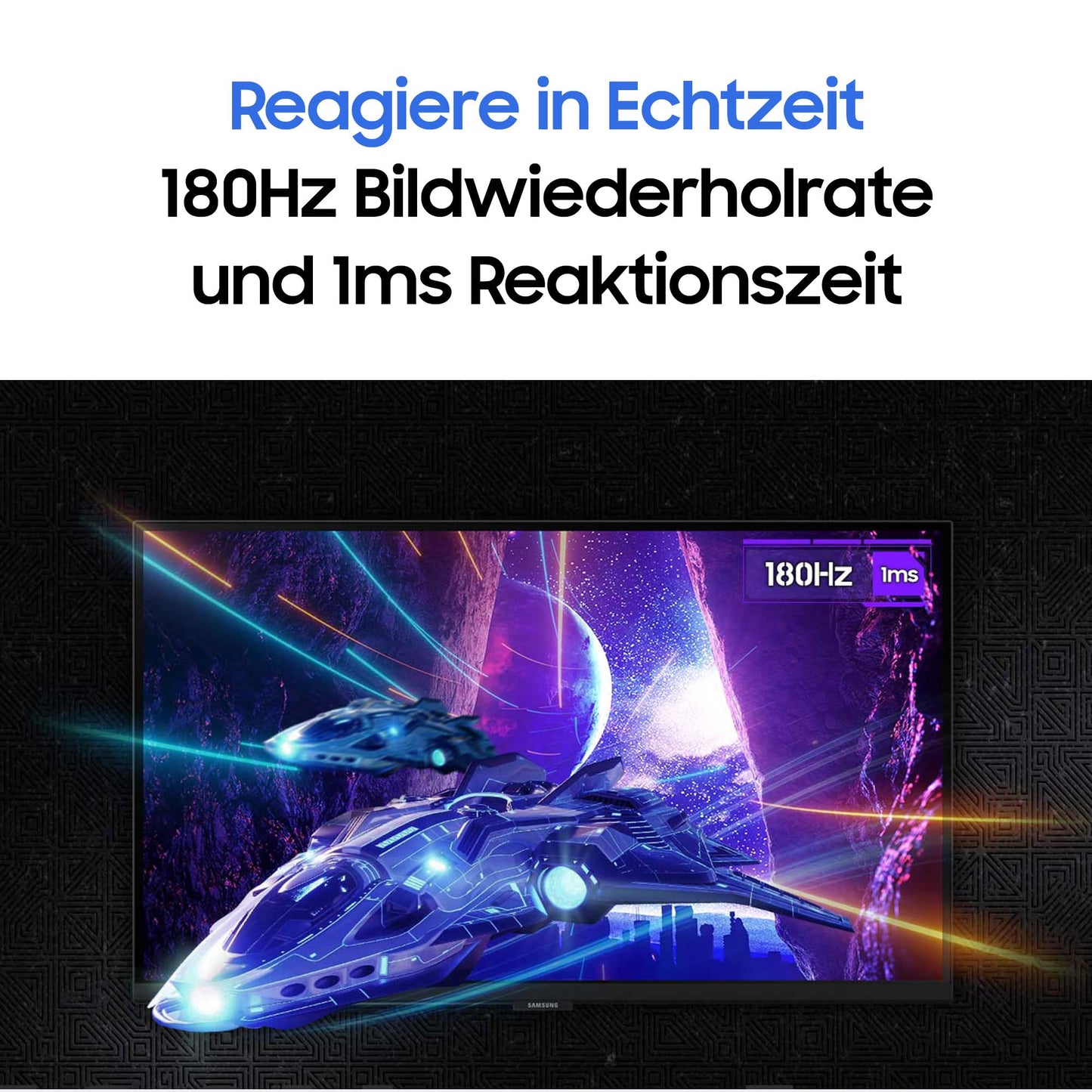 Samsung Odyssey G50D QHD Gaming Monitor, 27-inch screen with Fast IPS panel, 2560 x 1440 pixels, AMD FreeSync, 180Hz refresh rate, 1ms response time (GtG).