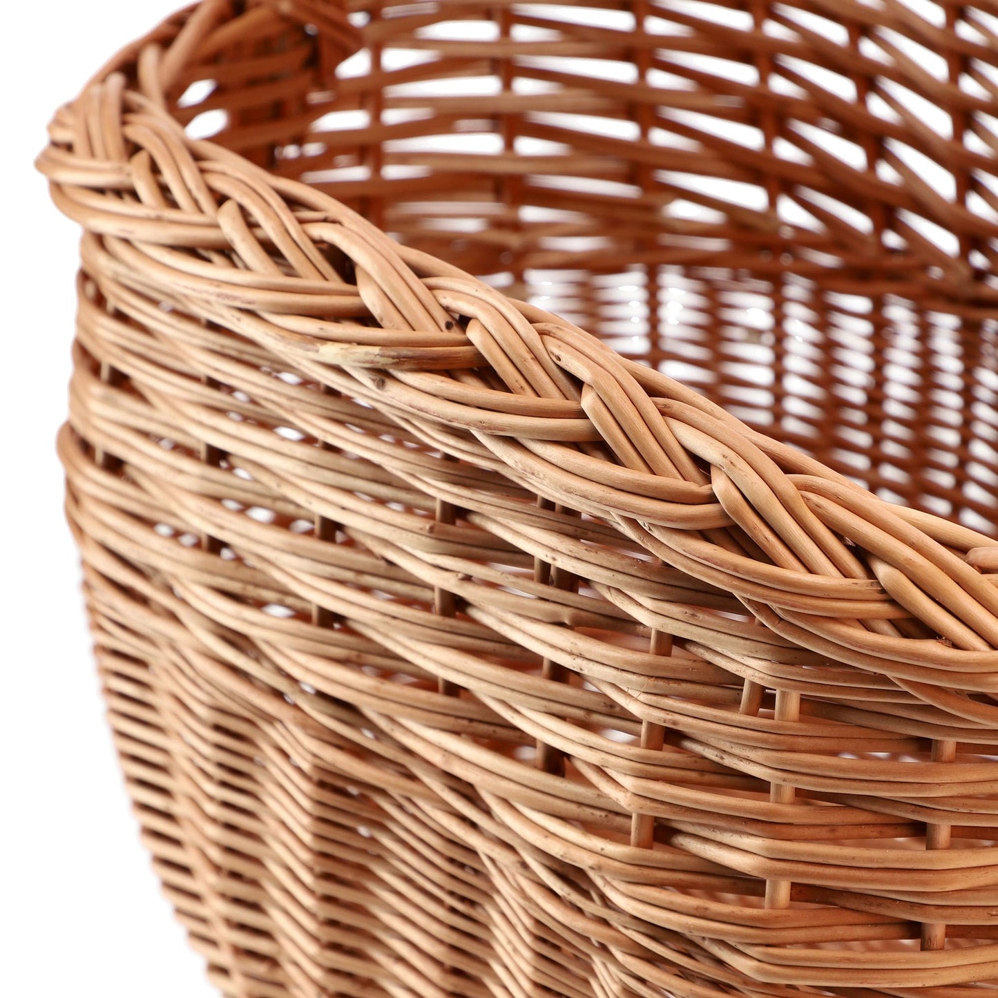 KADAX Willow Basket for Mushrooms, Oval Basket for Shopping, Sturdy Picnic Basket with Handle, Bottle Basket, Garden Basket, Carry Basket (Brown, 41x25x44cm)