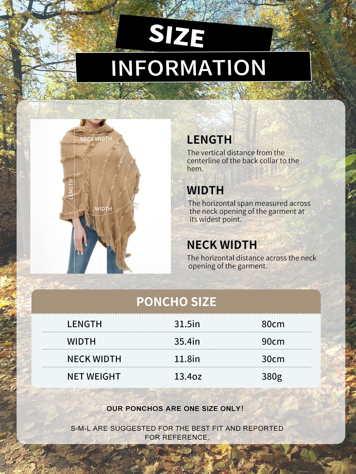Ferand Women's Hooded Poncho, Warm Winter Cape, Striped Shawl with Fringes, Elegant, Navy Blue