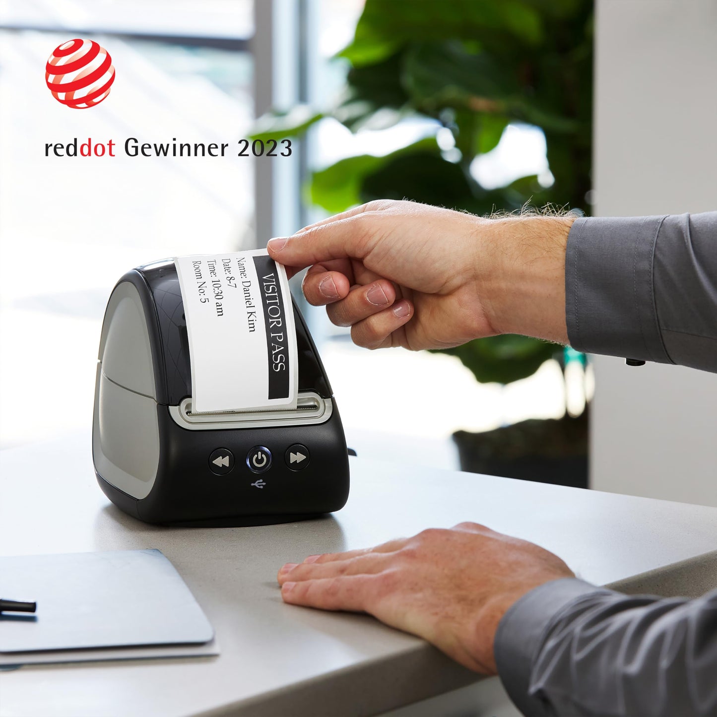 DYMO LabelWriter 550 label printer | Labeling device with thermal direct printing | Automatic label detection | Prints address labels, shipping labels, barcode labels, and more | EU plug adapter