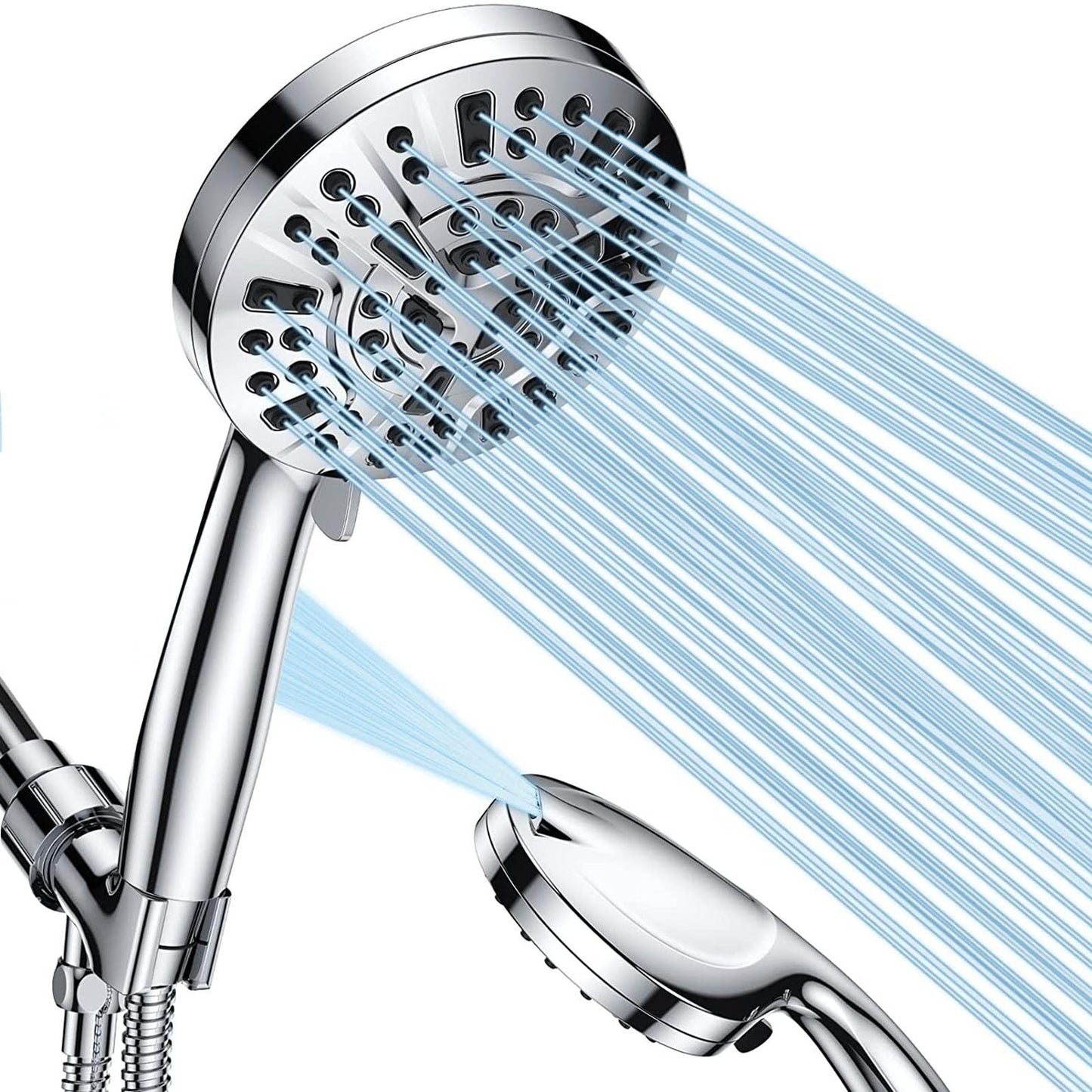 High pressure handheld shower heads with 10 functions, water-saving shower heads with anti-clogging nozzles, ideal for bathroom showers, perfect for washing tubs, tiles, walls, pets, and more.