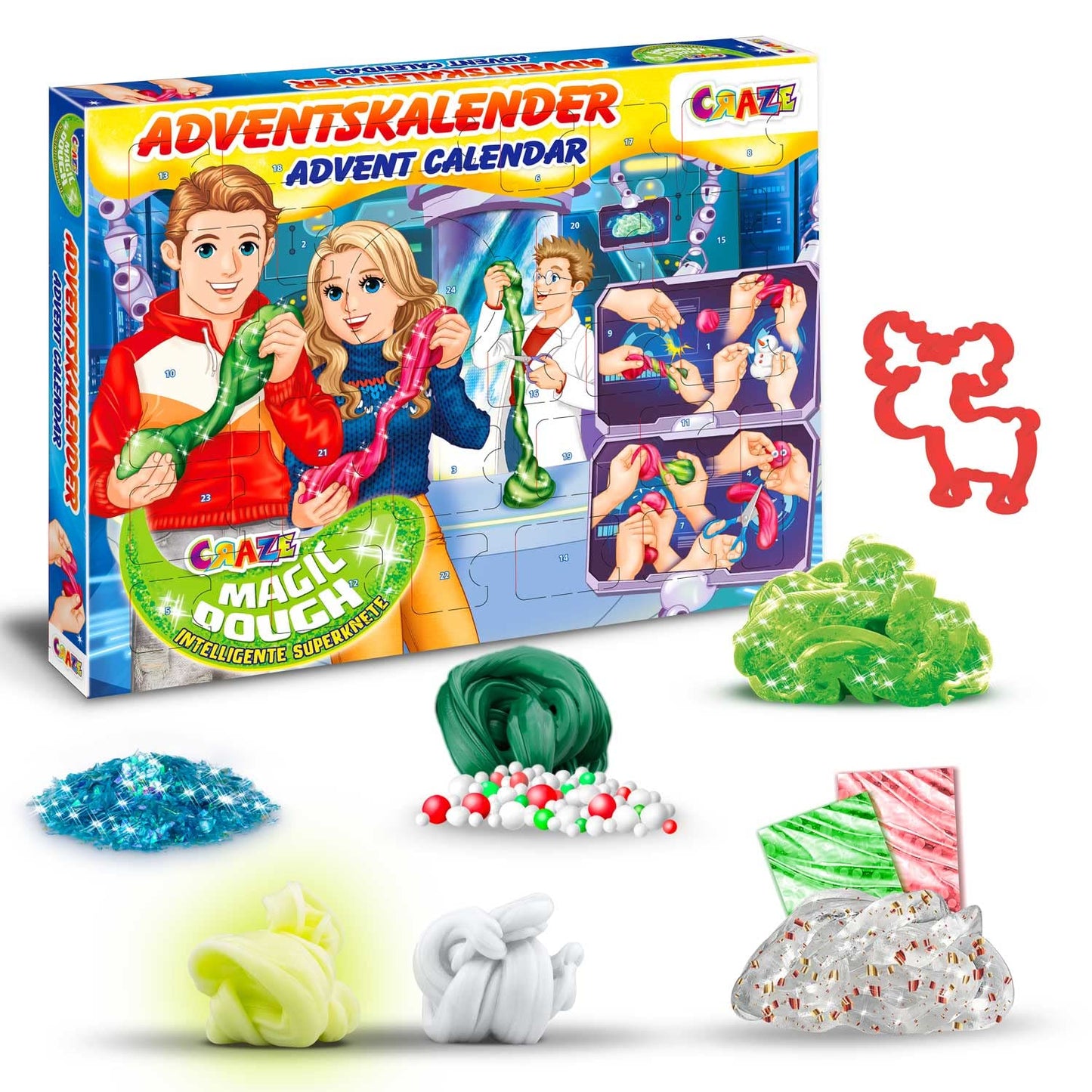 MAGIC DOUGH Advent Calendar for Kids - Toy Advent Calendar with Dough, 24 Great Surprises with Smart Super Dough