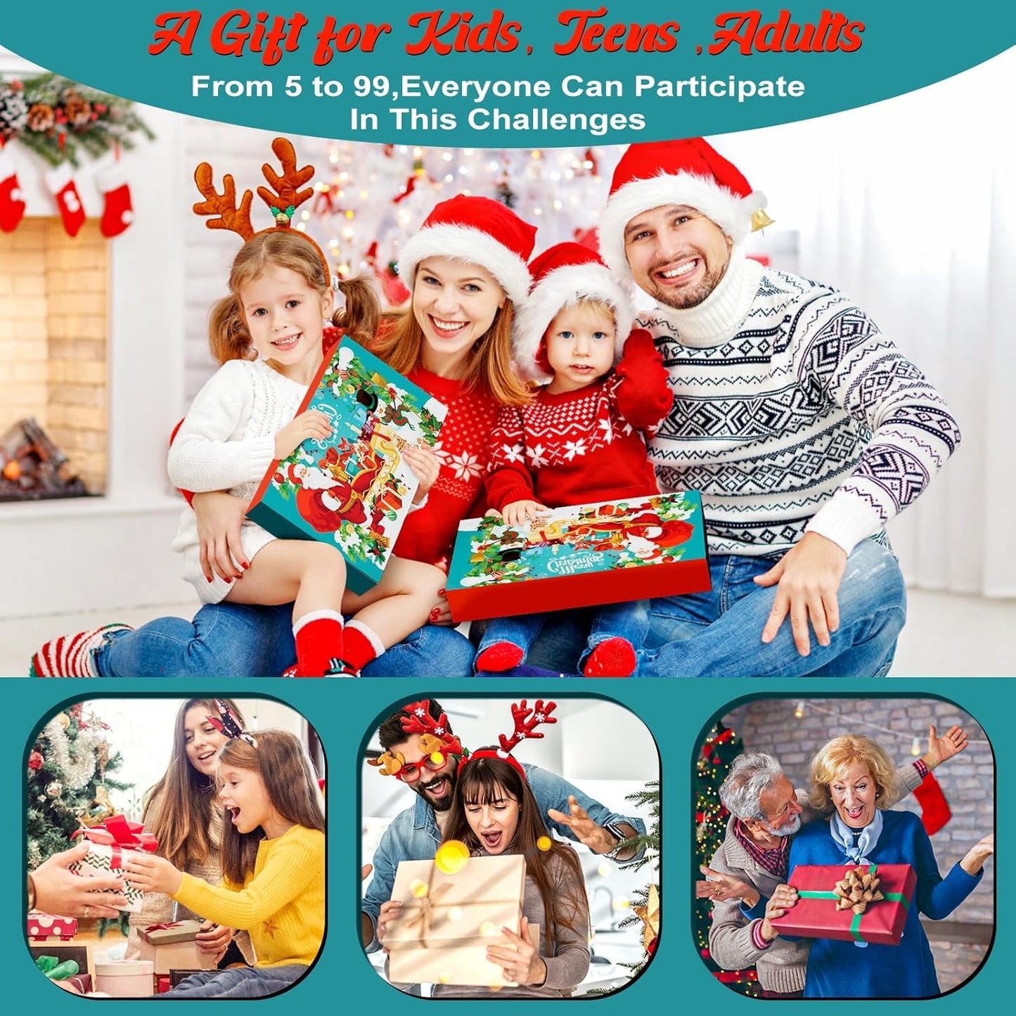 Puzzle Advent Calendar 2025 for Children & Adults - 24 days of Christmas gifts with metal brain teasers and wooden puzzles, skill games, IQ puzzles for boys, girls, teenagers.