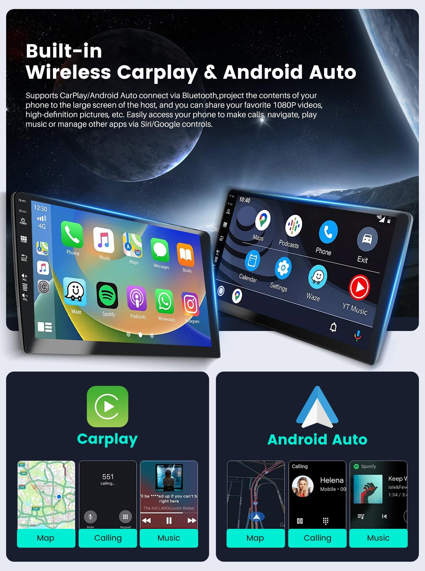 Android 14 car radio fits Hyundai i20 2010-2014 - 9 inch with GPS navigation - supports DAB/USB/Carplay/WiFi/4G/MirrorLink/SWC/AUX/Bluetooth/FM/RDS.