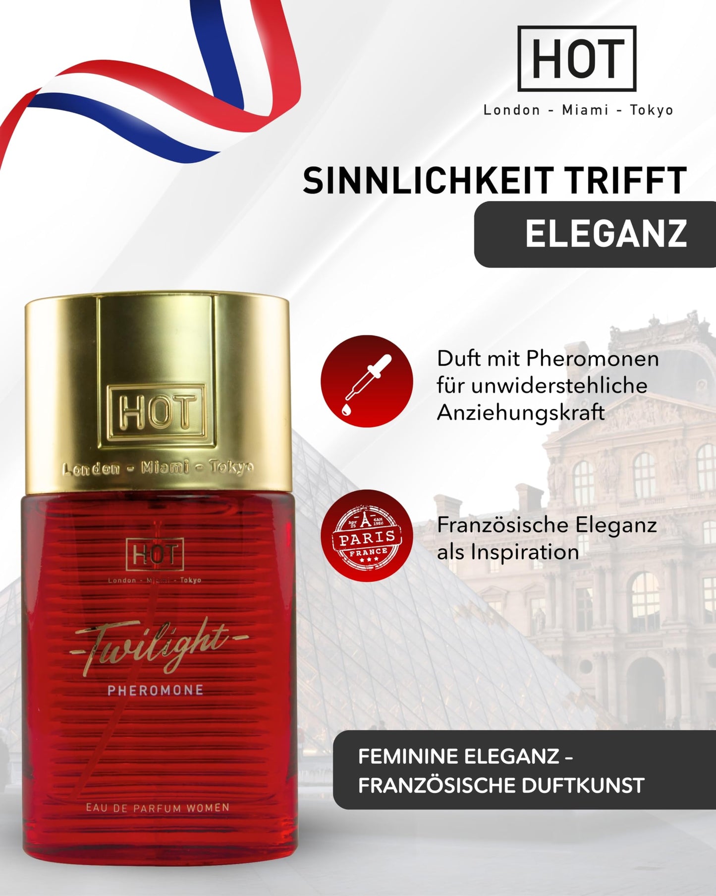 HOT Twilight Pheromone Perfume for women 50 ml I Feminine scent with elegant French notes & scent-neutral pheromones I For strong attraction & lasting impression I Perfume for women