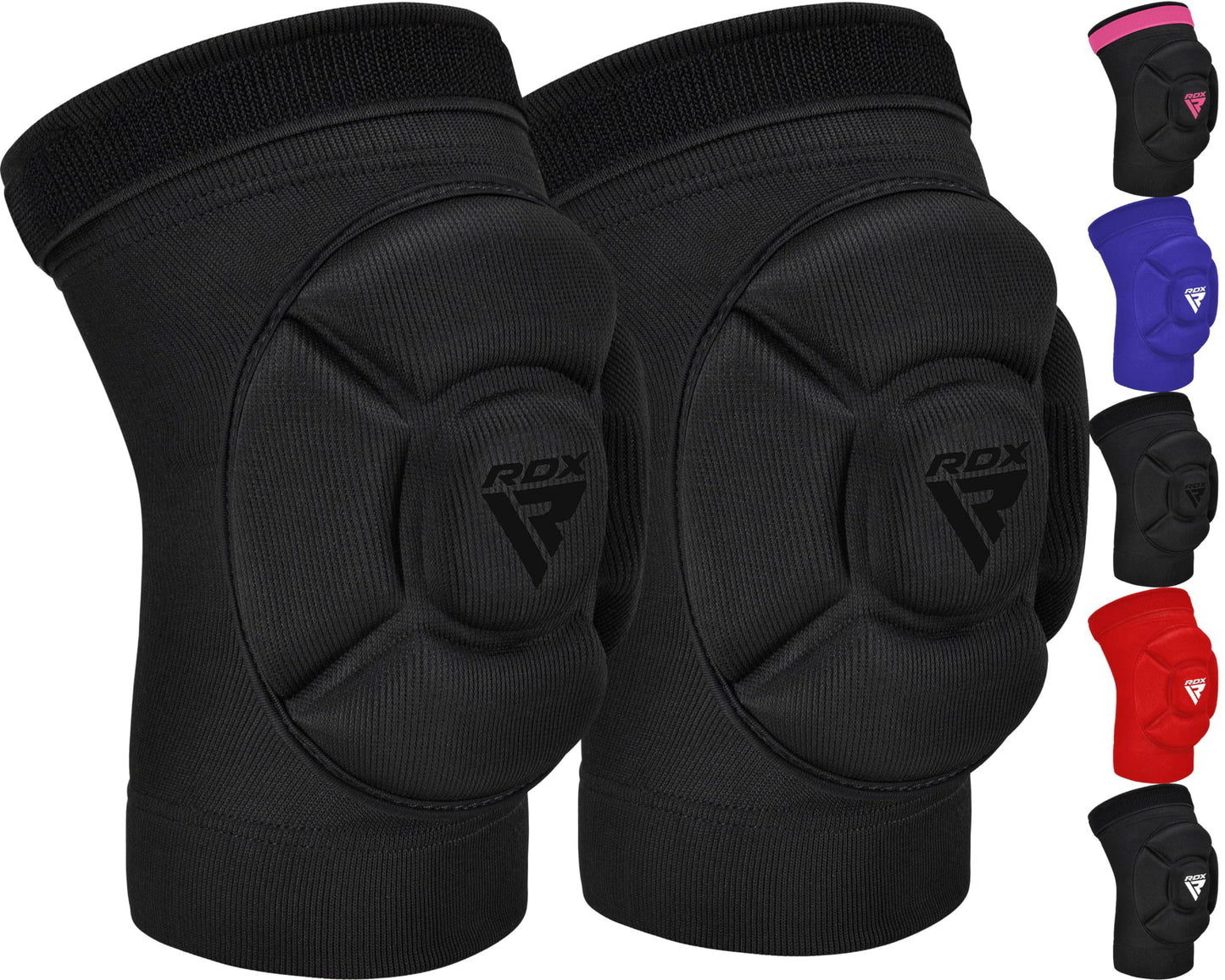 RDX knee pads for MMA, kickboxing, and Muay Thai training. Foam padded support knee brace guard for combat sports grappling protection gear cage BJJ karate volleyball wrestling.
