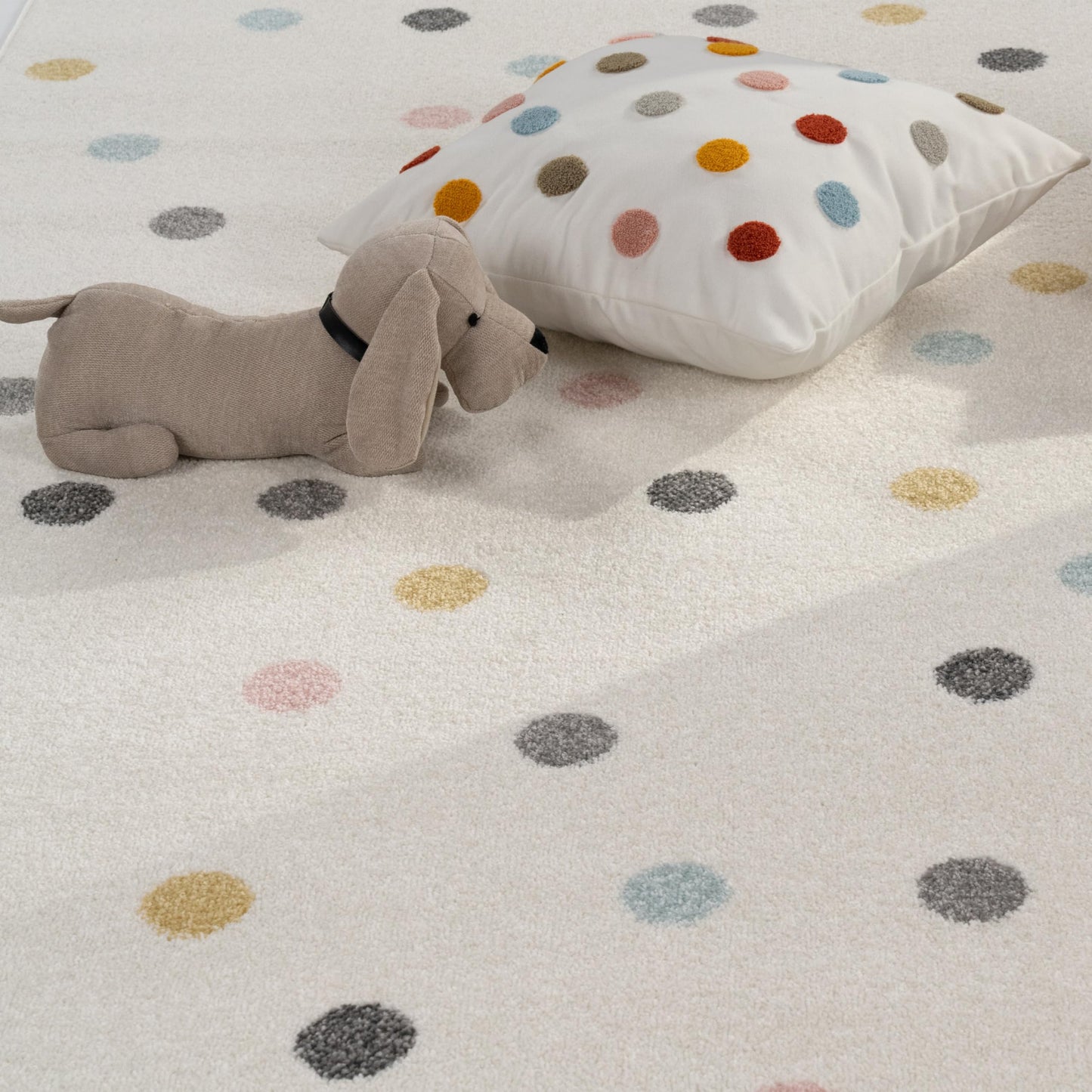 Paco Home children's rug carpet nursery girls boys various designs and sizes, size: 160 cm round, color: grey-beige