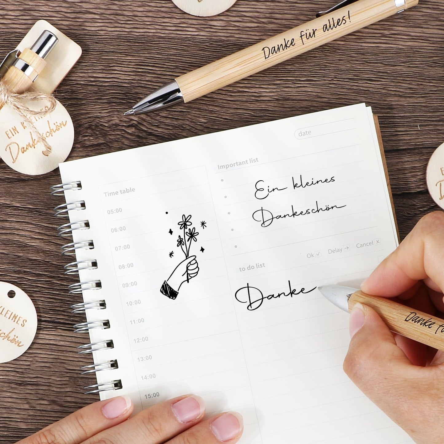 BOFUNX 20pcs Thank You Gifts Thank You for Everything Pen Gifts Wood Pen Thank You Gift Farewell Gift for Colleagues Educators Teachers Daycare School Retirement
