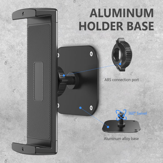 Lucrave Tablet Wall Mount made of aluminum - 360° Rotatable, Adjustable, Compatible with iPad Pro/Mini, Galaxy Tab, Surface Pro, Kindle, All 4.7-12.9"