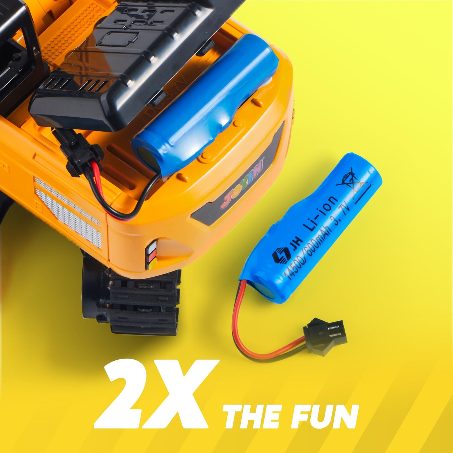 JOYIN Remote Control Excavator Toy for 3 4 5 6 7 8 9 Year Old Boy, 2.4 GHz Excavator RC Toy Cars with Light and Sound, Birthday Gift