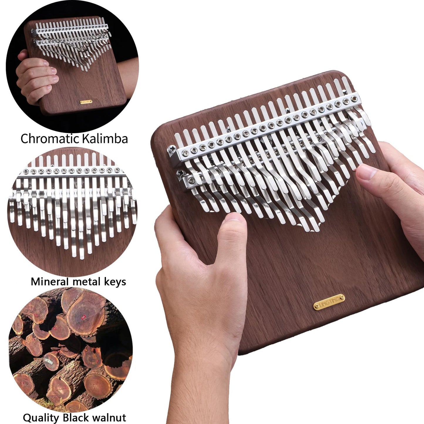 LingTing Kalimba LT-K42W 42 Key Kalimba Mbira Thumb Piano, Gift for Kids and Adults, Beginners(Moon Whisperer)