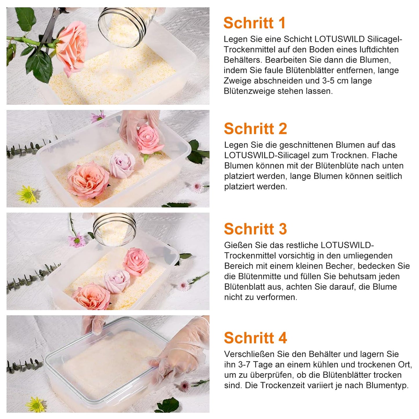 5.0 lbs Silica Gel Flower Drying Crystals, Silicate Desiccant for Drying Flowers, Reusable Flower Preservative, Color-Indicating Fine Crystals Desiccant