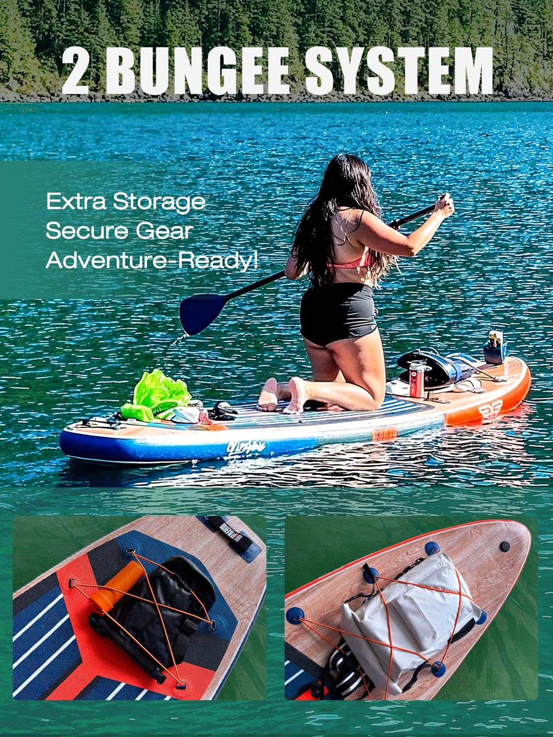 Niphean (Extra Large) Stand Up Paddling Board, SUP for 2+1 persons/families, SUP board with beginner-friendly balance wings, waterproof phone case, Stand Up Paddle Board for Adults, gift ideas