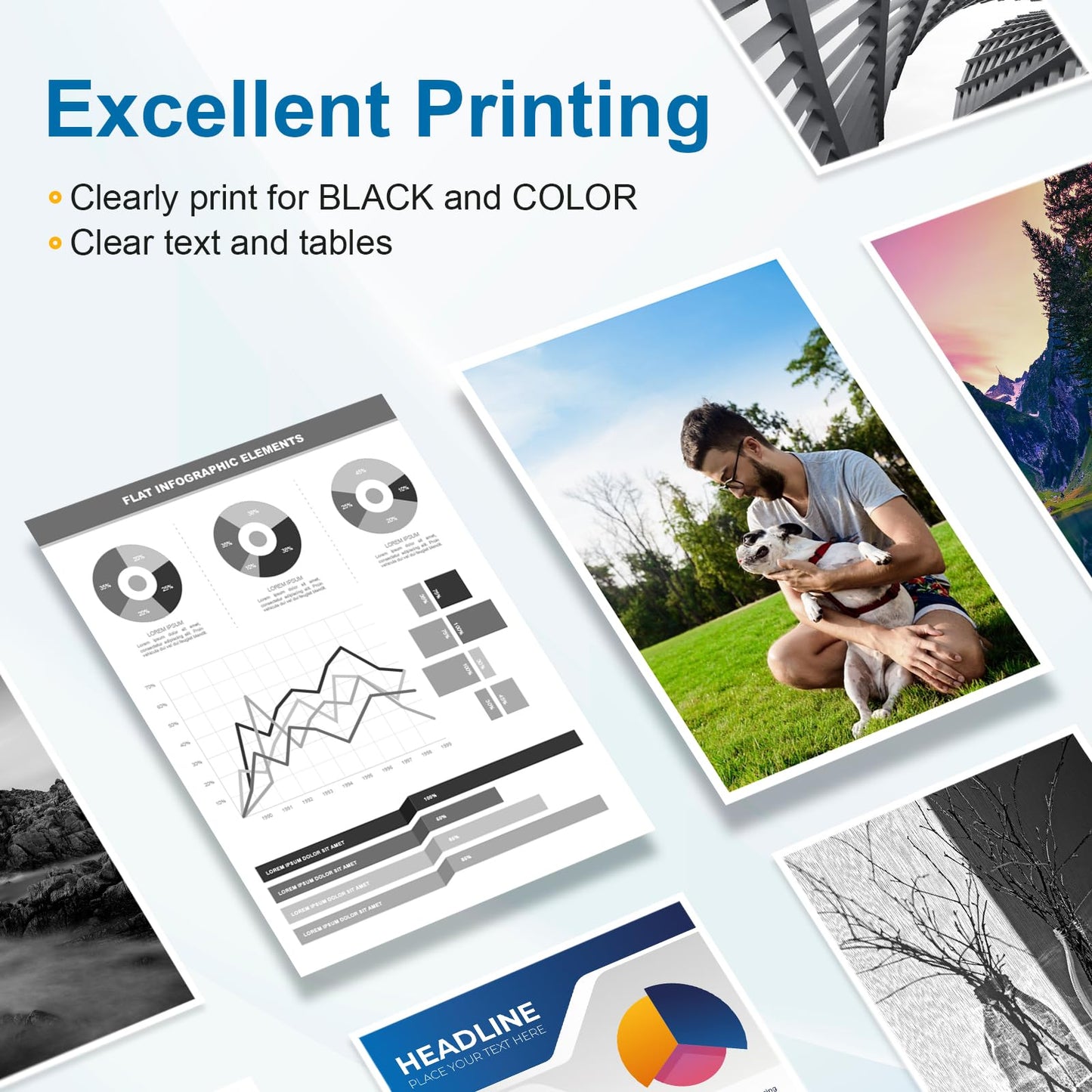 305XL Ink Cartridges for HP, replacement for HP 305 ink cartridges for HP DeskJet 2710e, 2820, 2821, 2821e, 4110e Deskjet Plus 4100, 4200, 4220, 4220e, Envy 6000, 6010e, 6020e, Envy Pro 6400, 6420 (2 Black)