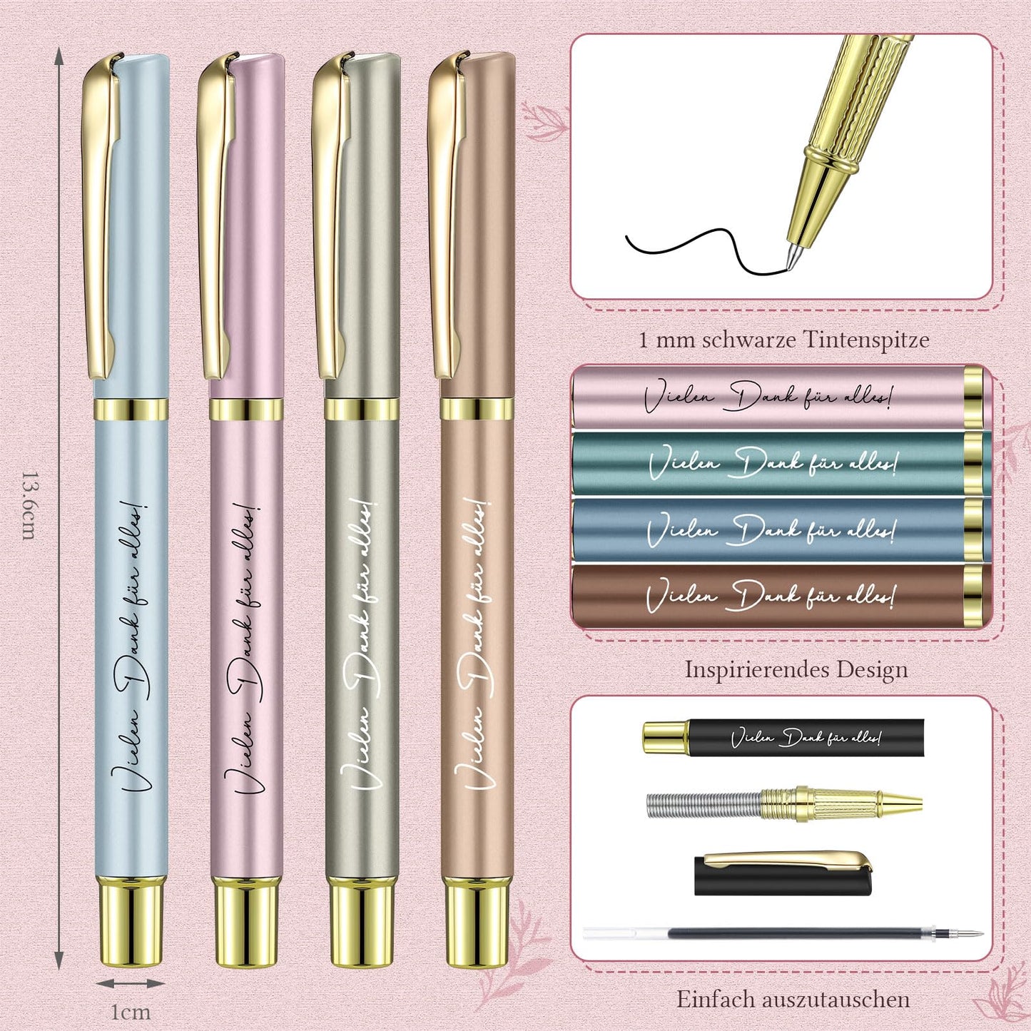 Nezyo 18 Sets Appreciation Gifts for Employees Thank You Gifts for Colleagues Inspiring Pen with Bookmark Card Motivational Gift to Give Team Colleague (Praise)