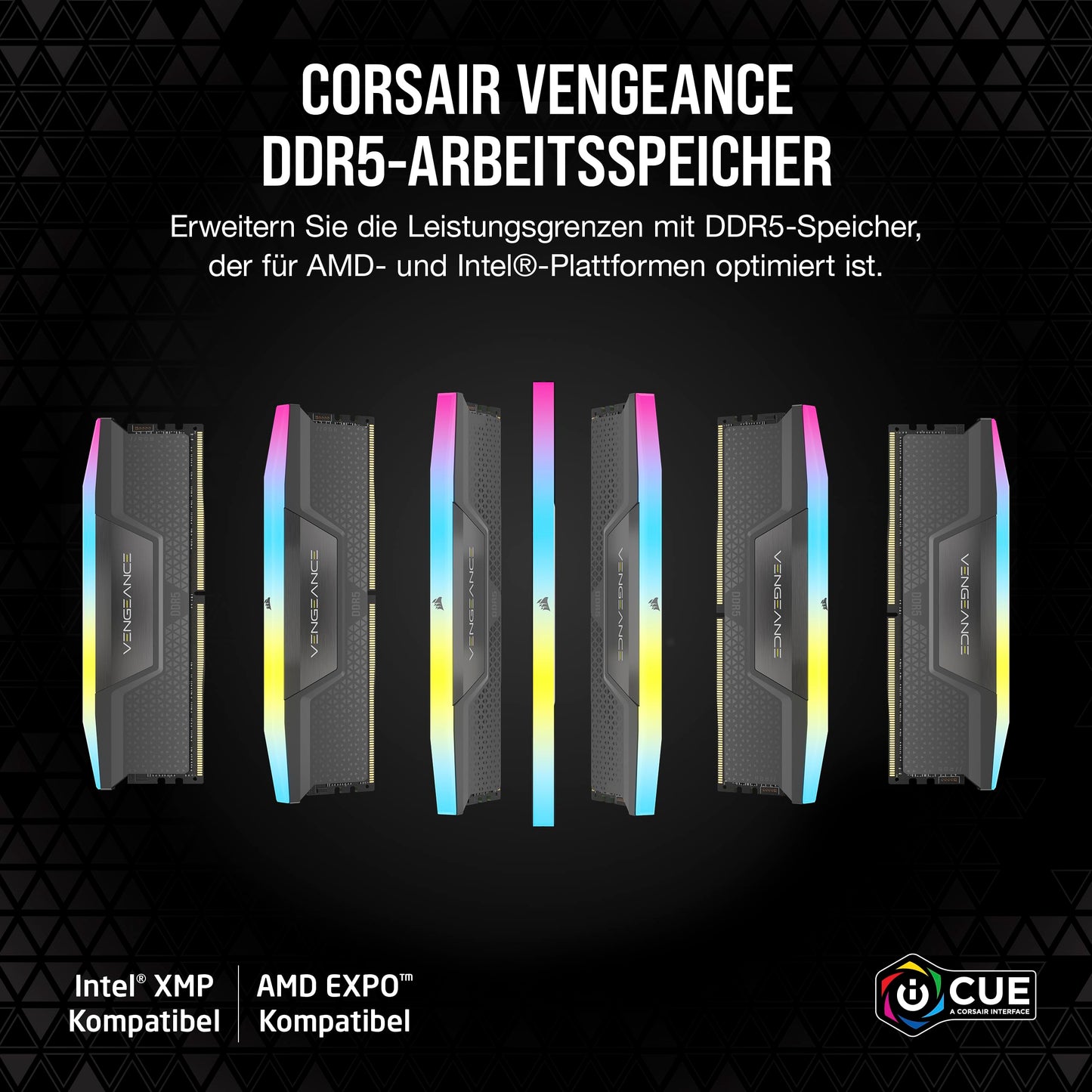 CORSAIR VENGEANCE RGB DDR5 RAM 32GB (2x16GB) 6000MHz CL30-36-36-76 1.40V AMD EXPO Intel XMP 3.0 Desktop Memory – Gray (CMH32GX5M2B6000Z30K)