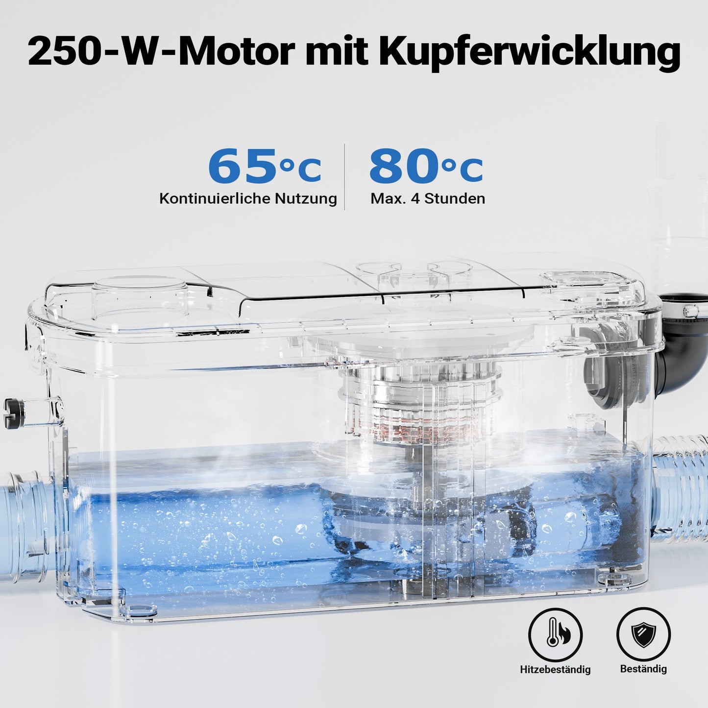 XPOtool 3/1 small lifting system 250W with 3 inlets, lifting system up to 8.5m height, wastewater lifting system for toilet and shower, compact sewage lifting system
