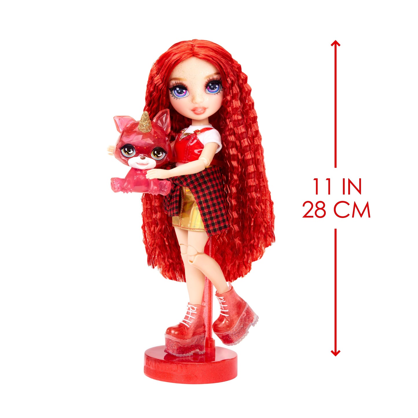 Rainbow High fashion doll with slime & pet - Ruby (Red) - 28 cm Shimmering doll with glitter slime, Magical pet, and fashion accessories - Children's toy - Perfect for ages 4-12.