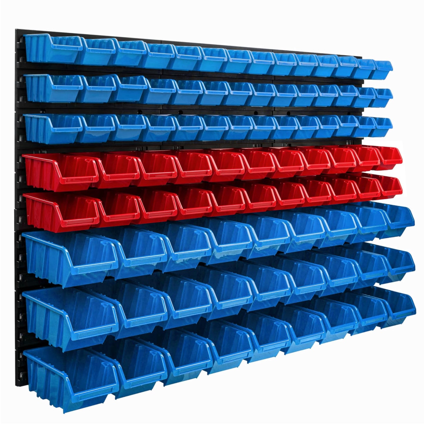 Storage system wall shelf 1155 x 780 mm | 91 pcs. box | Stackable bins pour shelf visibility storage boxes | Extra strong wall panels | Expandable shelf | Workshop shelf storage rack workshop wall shelf plug-in shelf