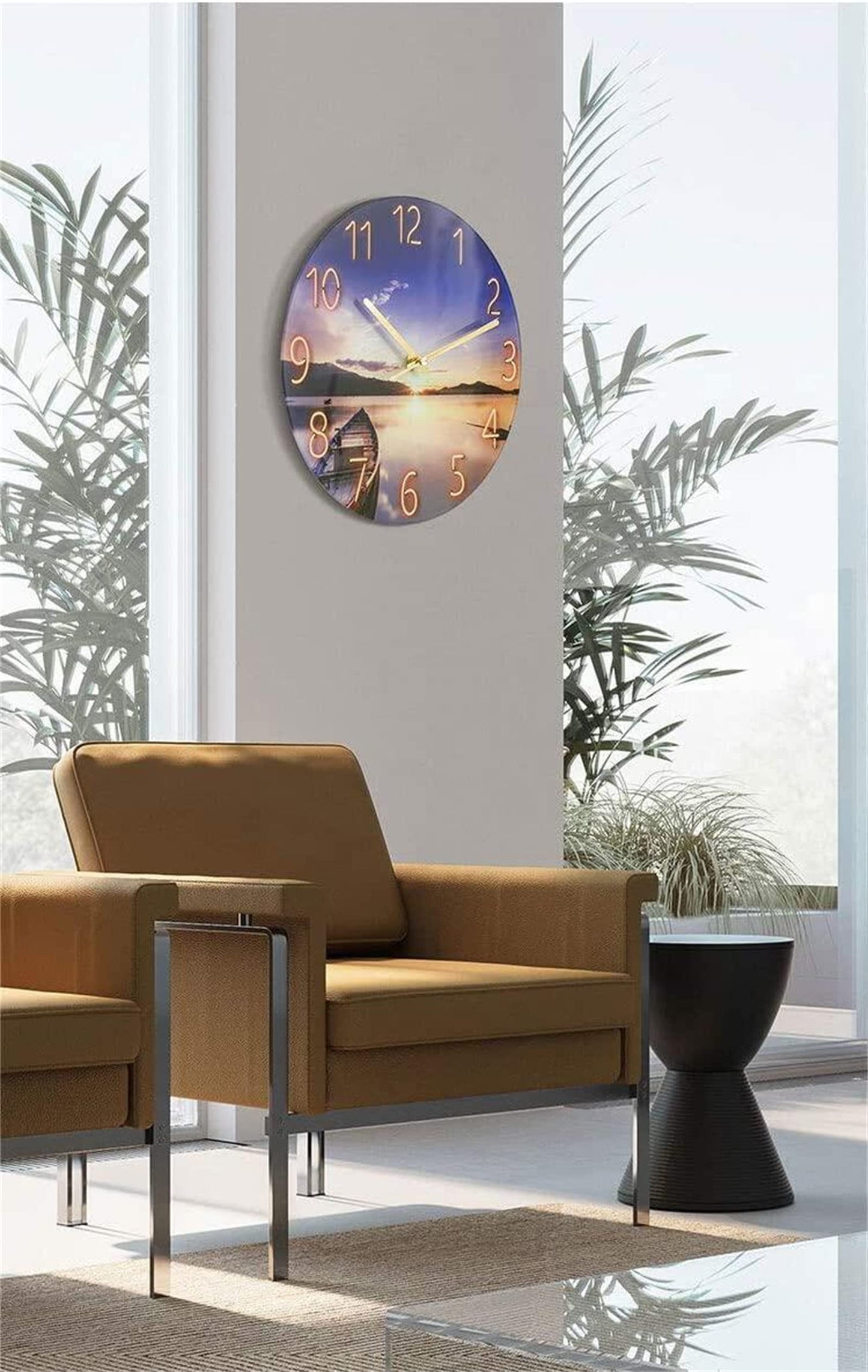 RAILONCH Silent Wall Clock Modern Design Wall Clock Silent for Living Room, Kitchen, Office, and Bedroom (#07)