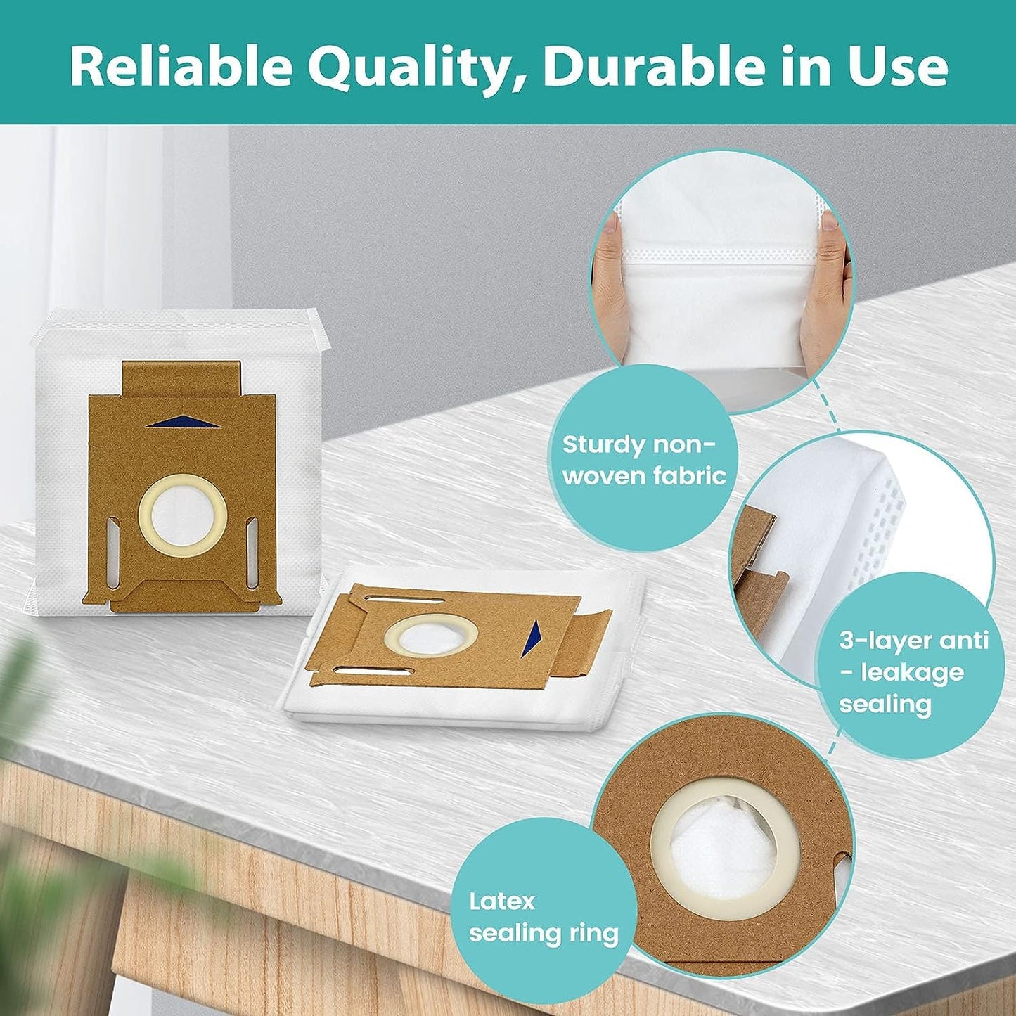 10 pieces of vacuum cleaner bags for ECOVACS DEEBOT OZMO T9/T9+/T9 Plus, n10/n10 plus, N8/N8+/N8 Pro/ N8 Pro plus, T8/T8+/T8 AIVI/T8 AIVI+/T8 MAX, DX93/DDX96, Vac Station dust bag replacement accessory.