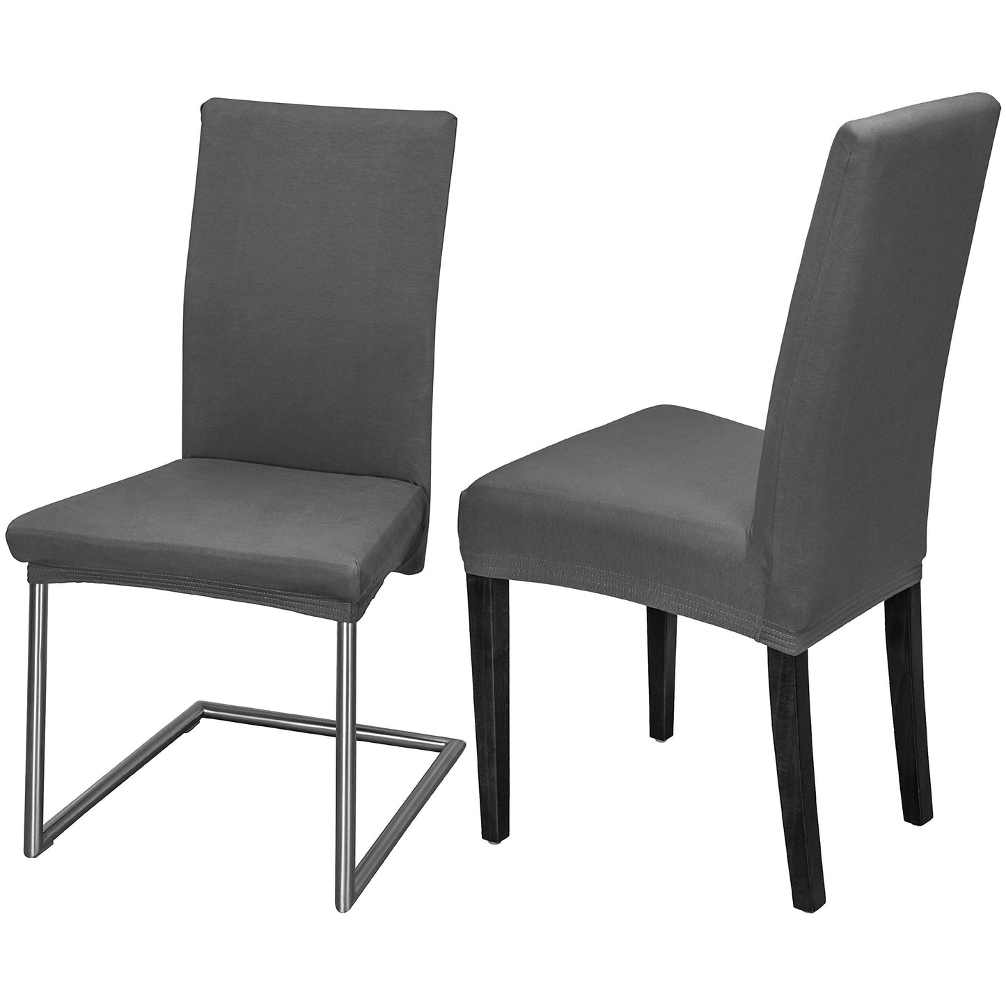 Staboos chair covers 6-piece set - High-quality and elastic chair covers for swing chairs - Easy-care chair covers & covers for chairs - Perfect chair cover 6-piece set - ÖKO TEX certified - Dark gray