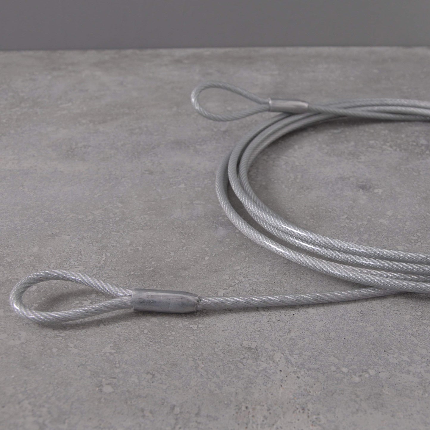 Wire ropes 24 Steel cable coated with eyelets, steel cable with loops, loop cable - theft protection for garden furniture, patio furniture, bicycle | Thickness: 4mm (3 to 4) | Length: 20m