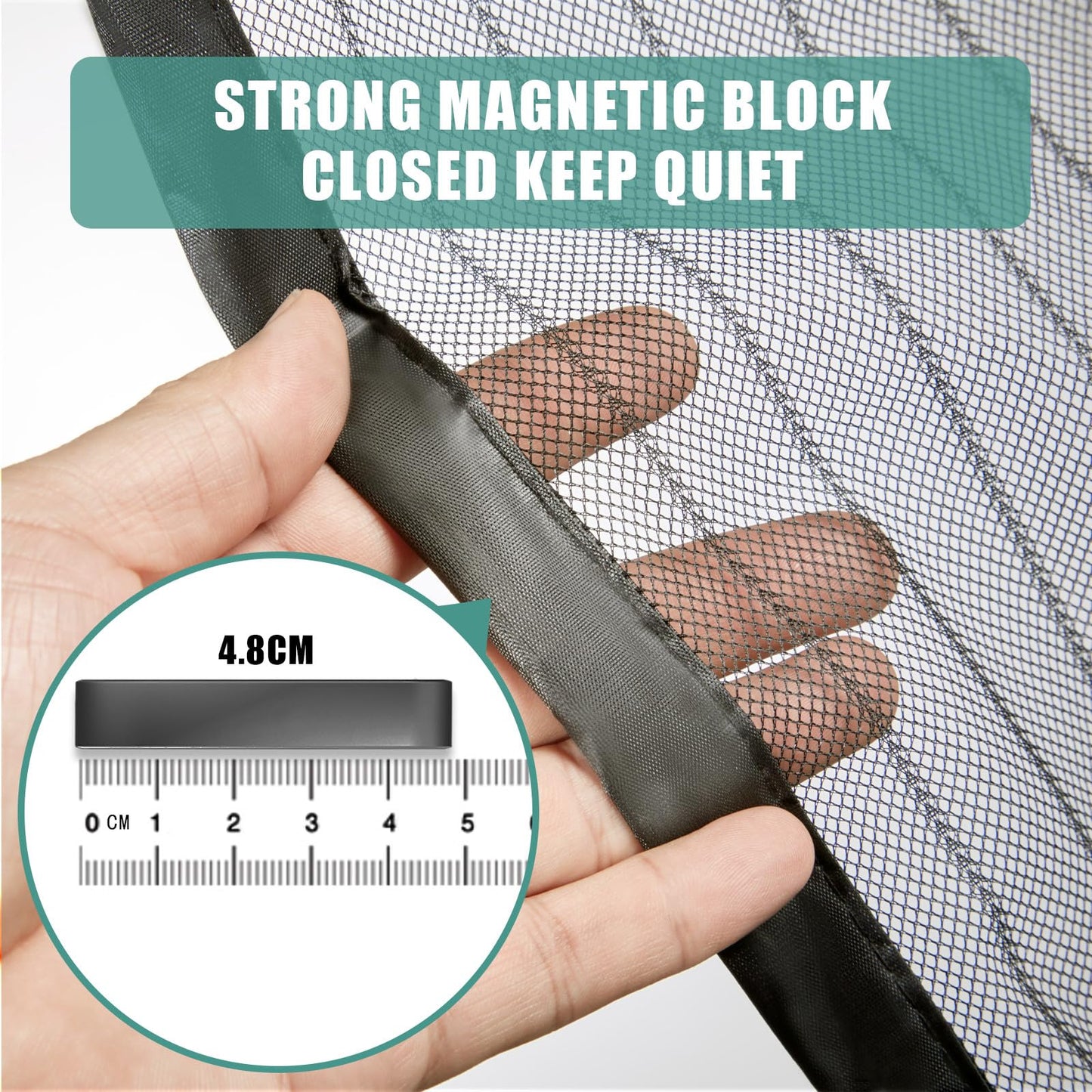JOY2SEE Magnetic Fly Screen for Balcony Door 145x210cm, Updated Version Fly Screen Door, Black Magnetic Insect Screen, No Drilling needed