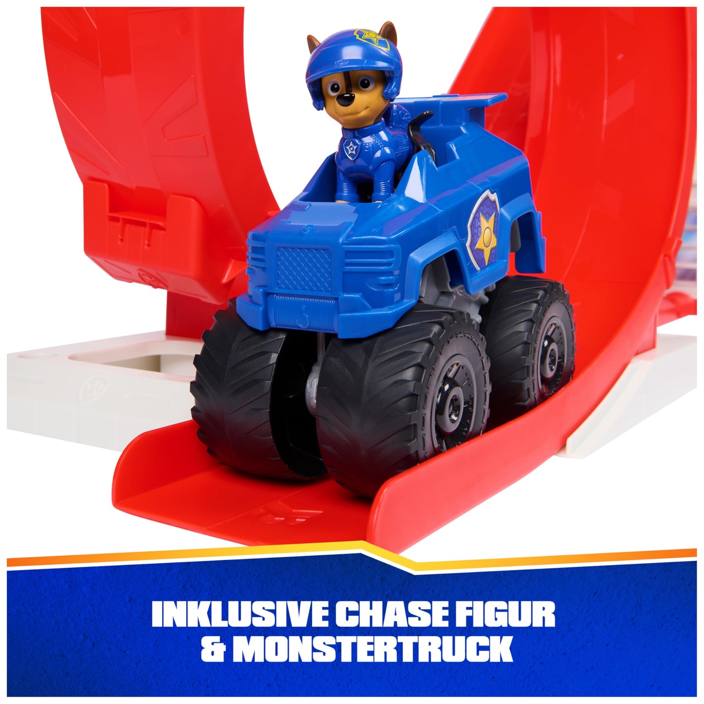 PAW Patrol Rescue Wheels - Superloop Tower, extra large tower with launch ramp and loop, light & sound effects, includes Chase monster truck and figure, toy for kids ages 3+