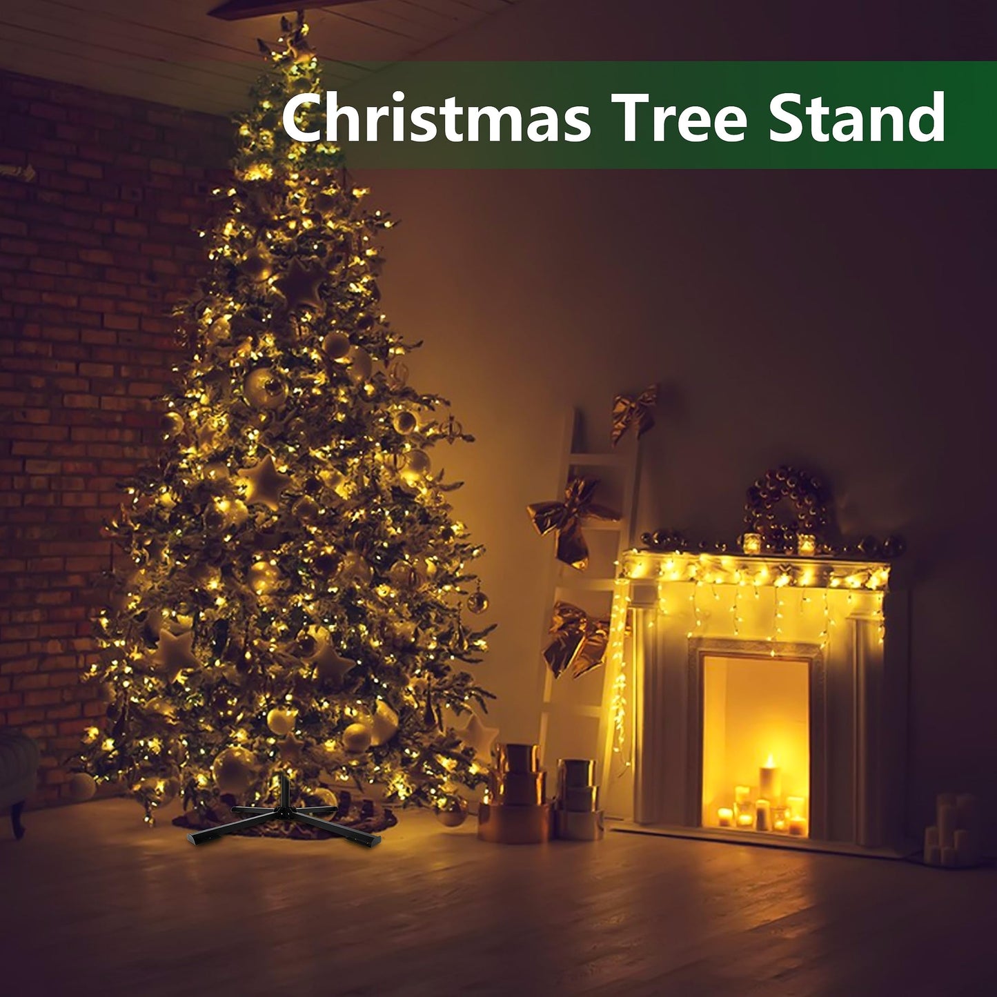 Metal Christmas tree stand, 3 sizes in diameter, universal artificial tree holder for 60 to 280cm, sturdy tree base, foldable stand for tree up to 50kg.