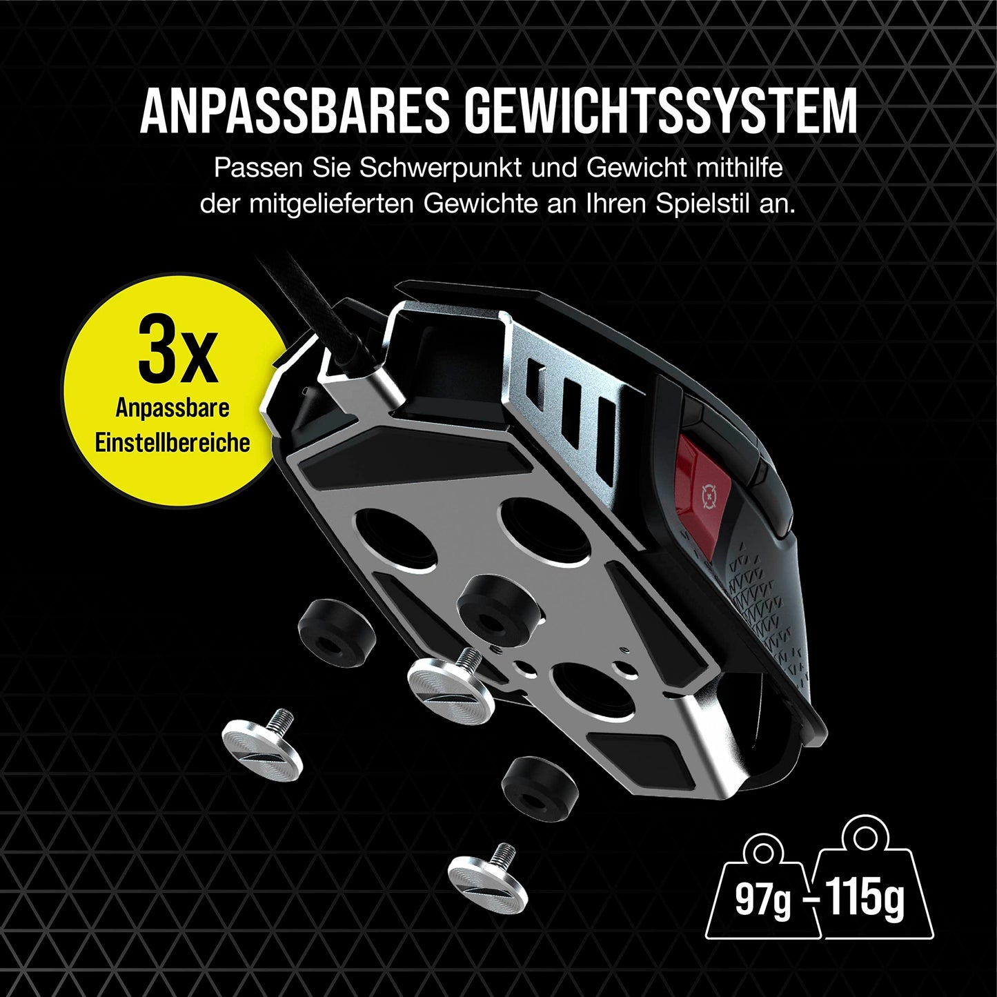 CORSAIR M65 RGB ULTRA Wired Tunable FPS Gaming Mouse - 26,000 DPI - Optical Switches - Weight System - AXON Hyper-Processing Technology - iCUE Compatible - PC, Mac, PS5, PS4, Xbox - Black