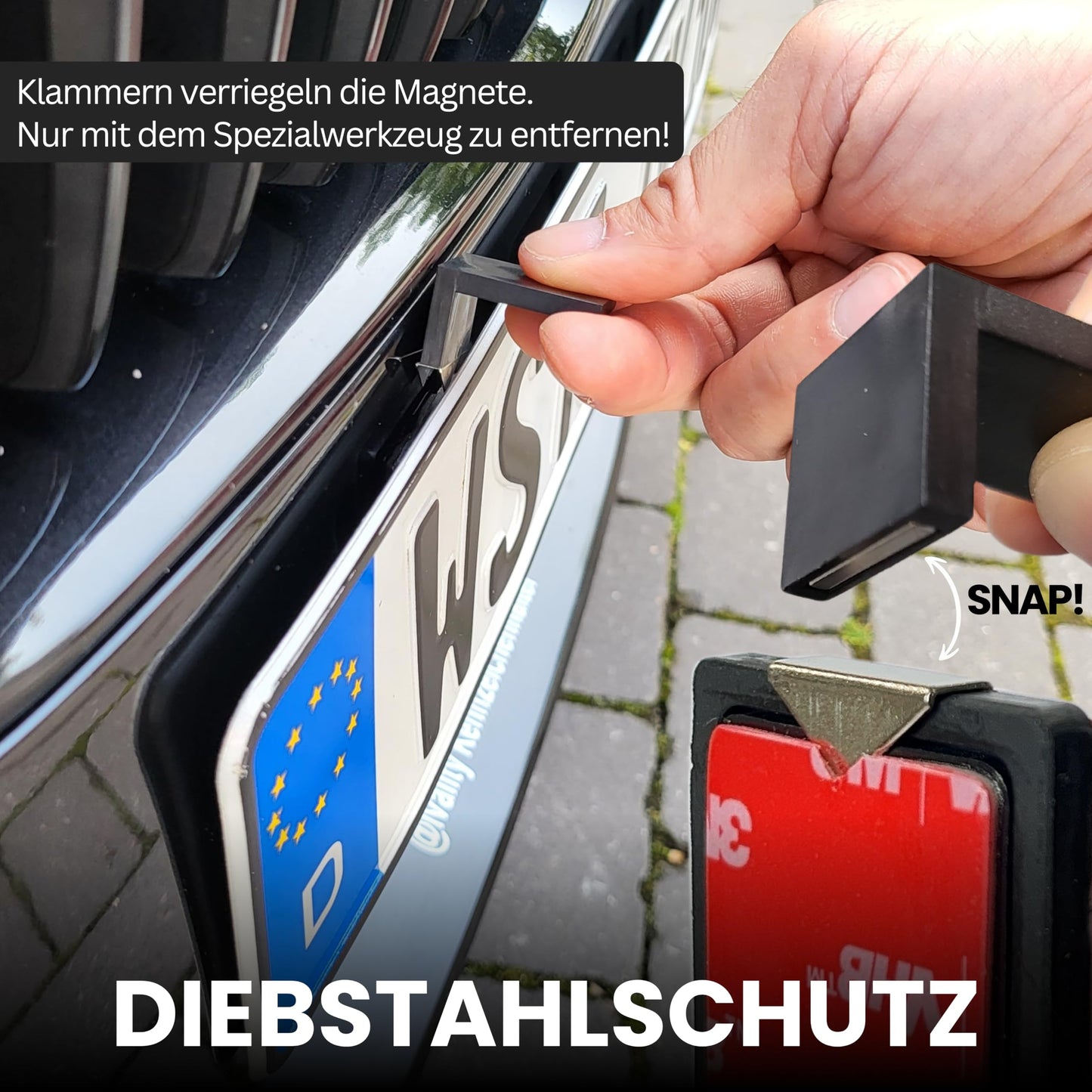 Ivality Magnetic License Plate Holder for 2 Plates, Invisible Frameless Magnetic License Plate Holder for Car, Interchangeable License Plate Holder for Austria, Road Legal, TÜV tested up to 350 km/h.
