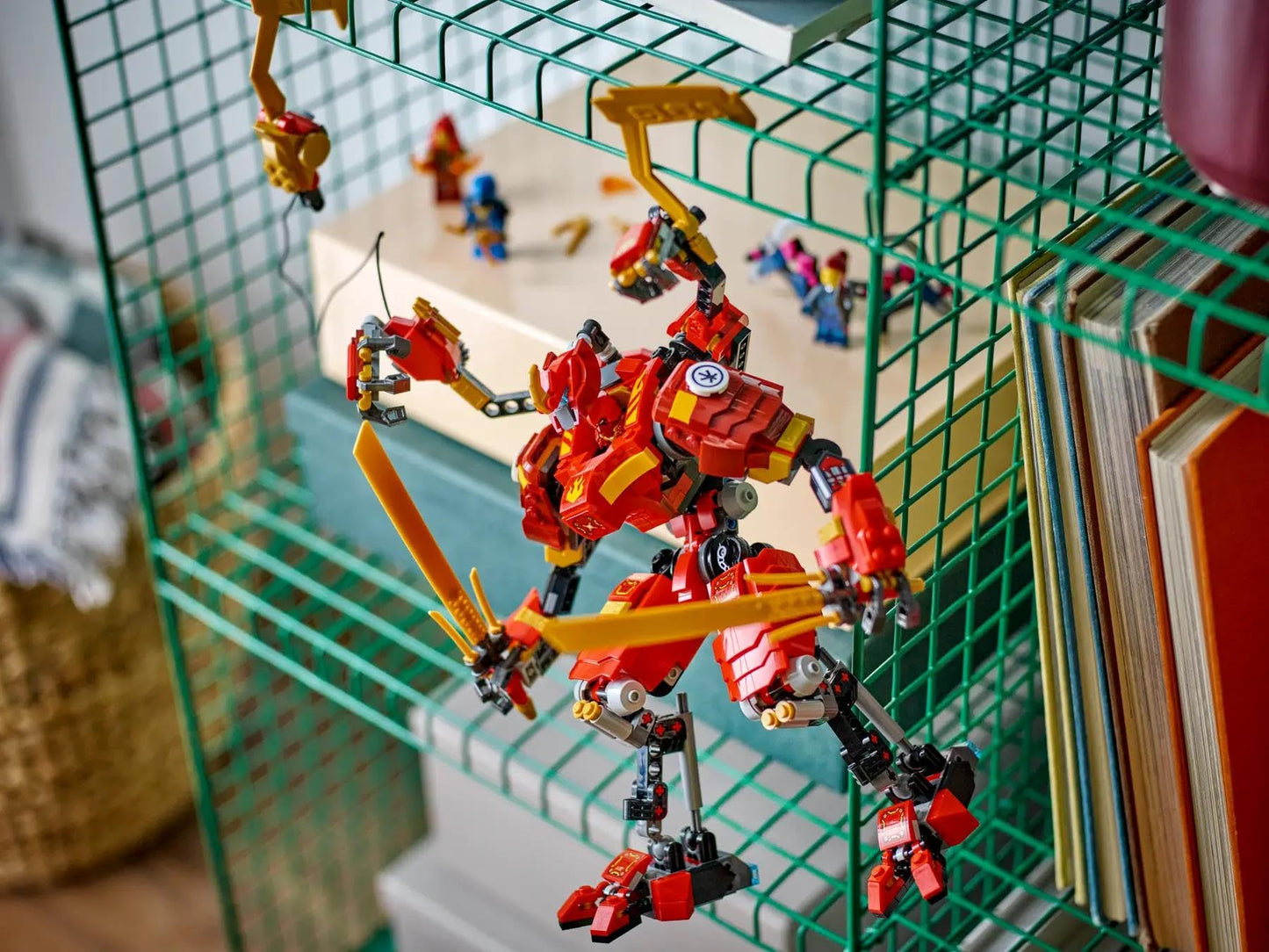 LEGO NINJAGO Kai's Ninja Climbing Mech set, ninja toy with buildable action figure and 4 mini-figures, adventure set for kids, birthday gift for 9-year-old boys and girls 71812.
