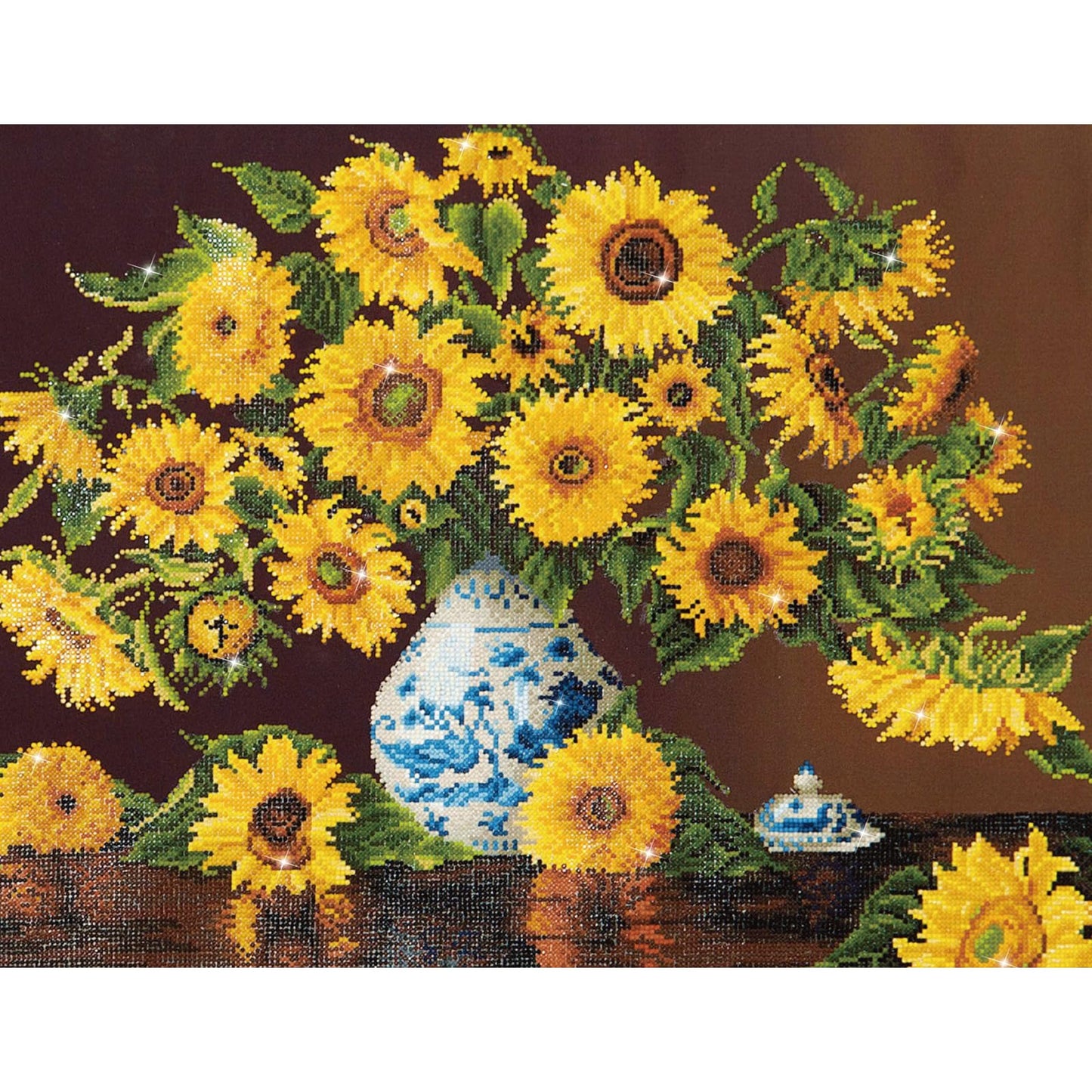 Diamond Dotz Sunflowers in a china vase DD13.006