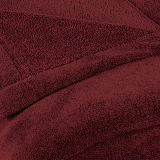 CelinaTex Plush Oversized Cuddle Blanket XXL 220 x 240 cm Bordeaux red Throw Blanket Couch warm Living room soft Microfiber Fleece Oeko-TEX Montreal
