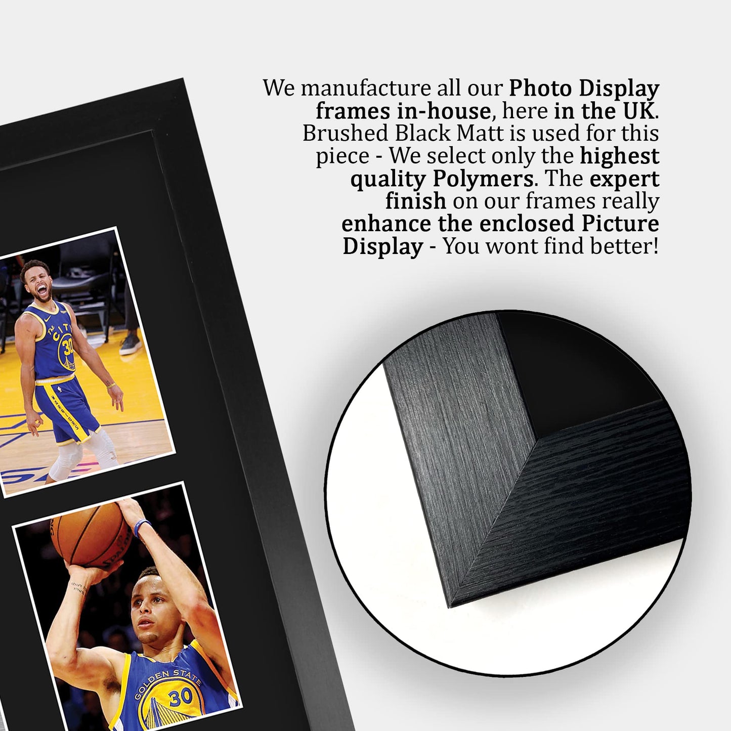 HWC Trading FR A3 Steph Curry Golden State Warriors Gift Printed, Signed Autograph Presentation Display For Basketball Memorabilia Fans - A3 Framed