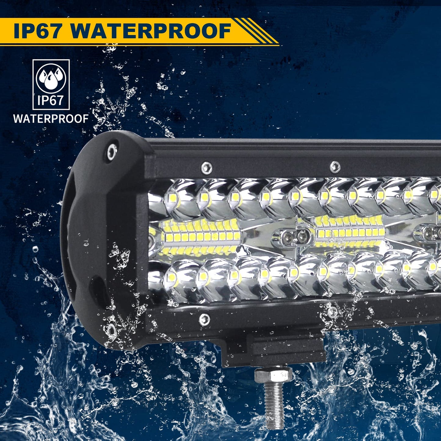 Willpower 12 inch 30CM 240W Led work light Bar + 4 inch 10CM 60W Led spotlight + Wiring Harness 12V 24V Floodlight Spot Led Bar for Offroad Car Tractor Auxiliary Lights Reverse Lights