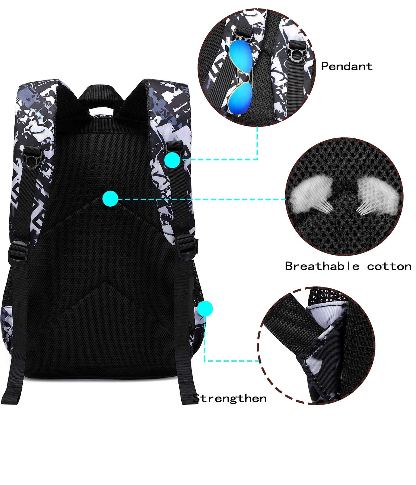 Asge School Backpack for Boys Teenager School Bag for Girls 3-5 Grade Ergonomic Kids Football Print Backpacks for 8-10-15 Year Olds School Bags for Boys Waterproof for School Bags School