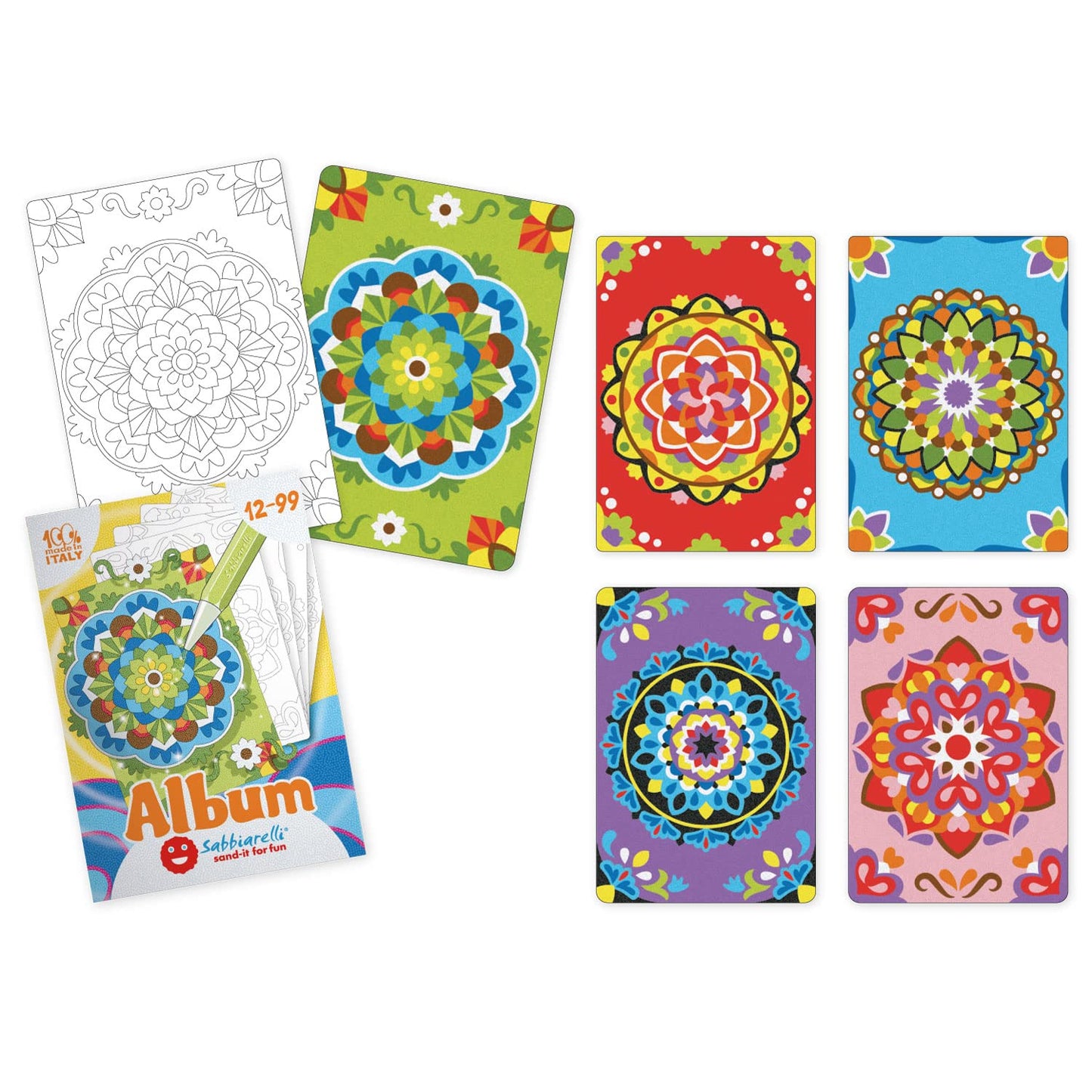 Sabbiarelli Sand-it For Fun - Box Sandsation Art, creative set with colored sand, relaxing and stress-relieving artistic activity, gift idea for children and adults.