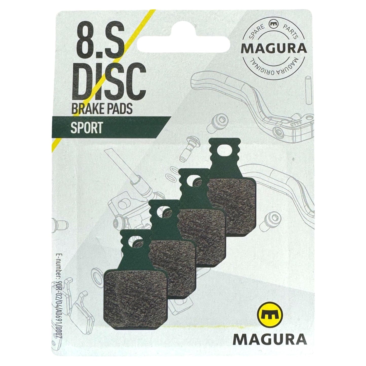 Magura MT Original Bike Hydraulic Disc Brake Replacement Disc Brake Pads for MT 5 7 Trail I Brake Pads I MTB I Ebike I Tour I (8.S (4 piston) Green Sport)